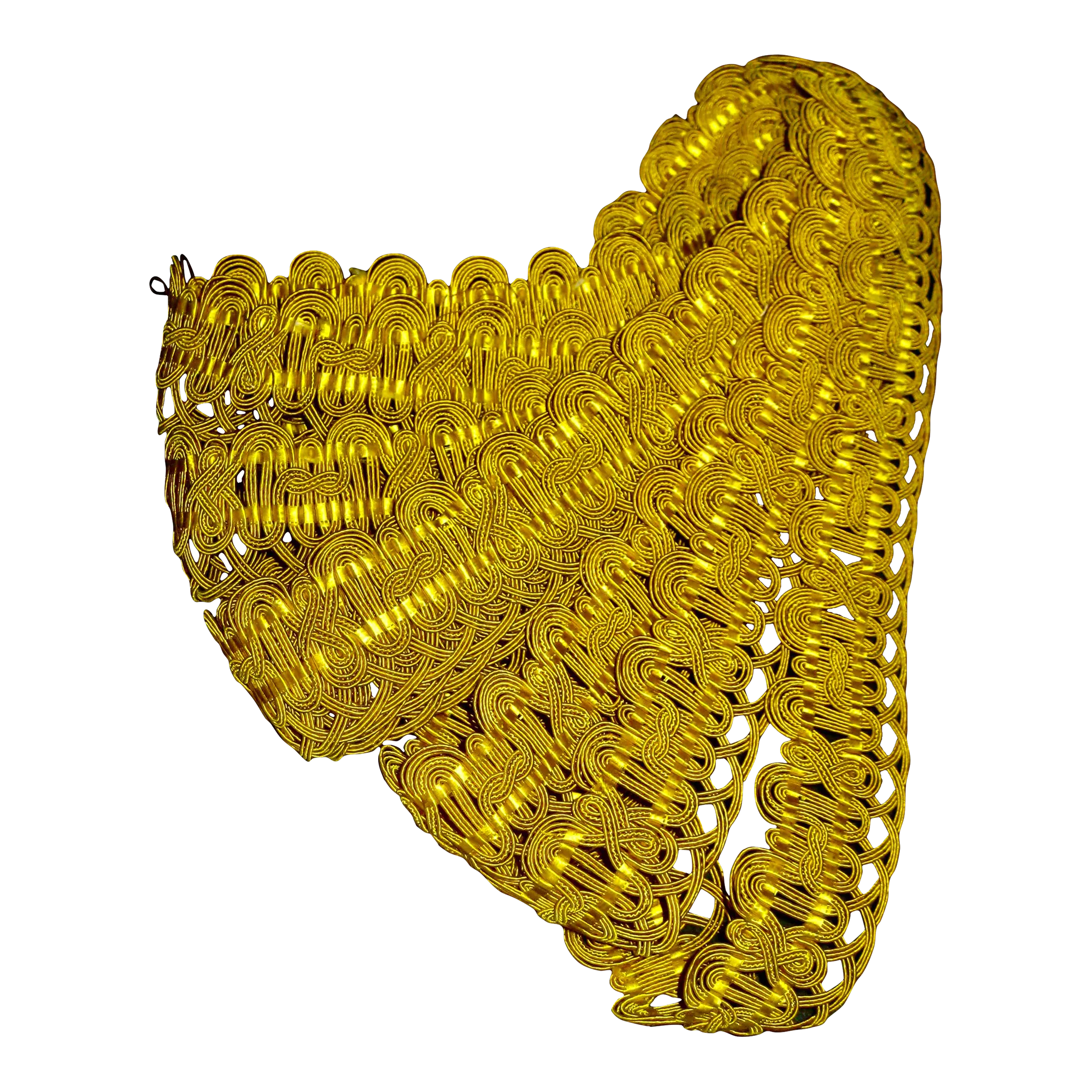 French Large Yellow Silk Trim Circa 1780 - 5 Yards