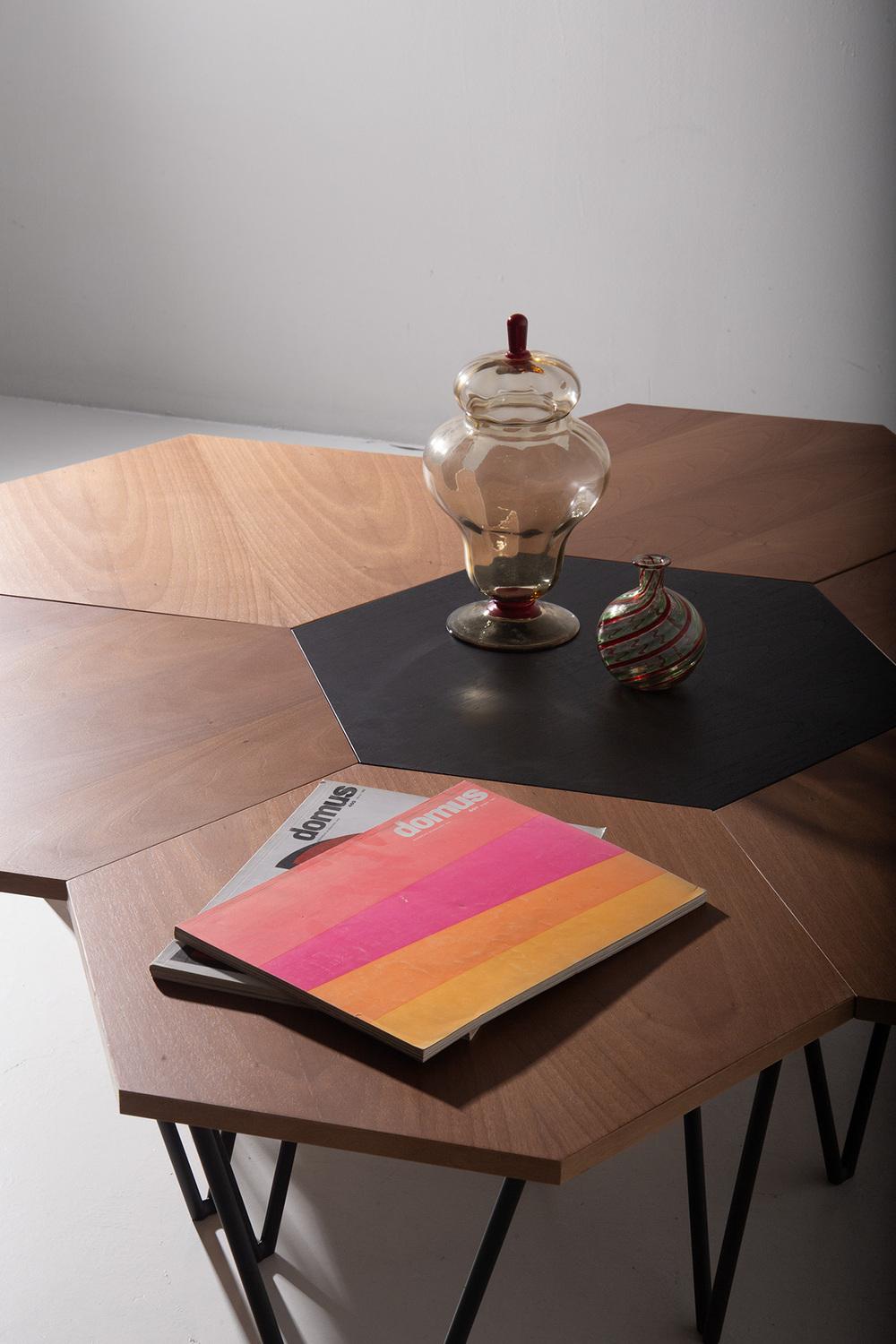 Hexagonal Coffee Table from Isa Bergamo, Set of 7