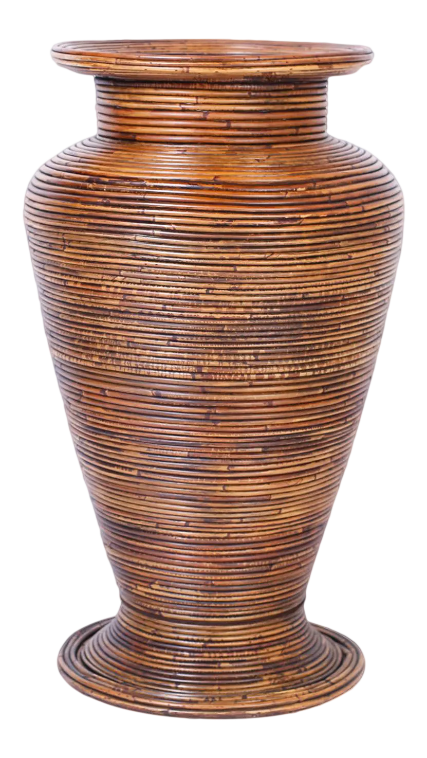 Large Pencil Reed Rattan Floor Vase Chairish