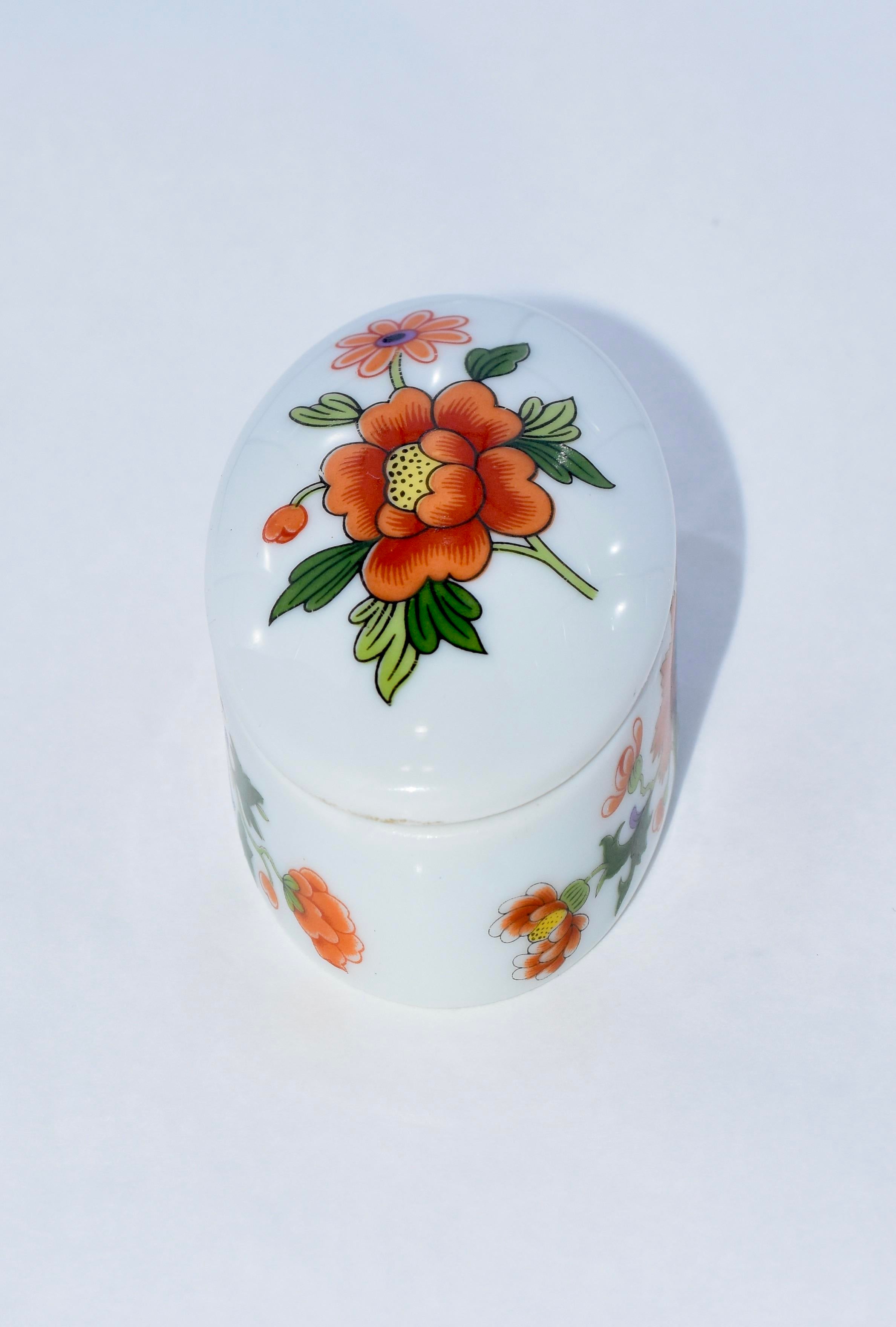 1960s Vintage French CD Limoges Porcelain Floral Trinket Jewelry