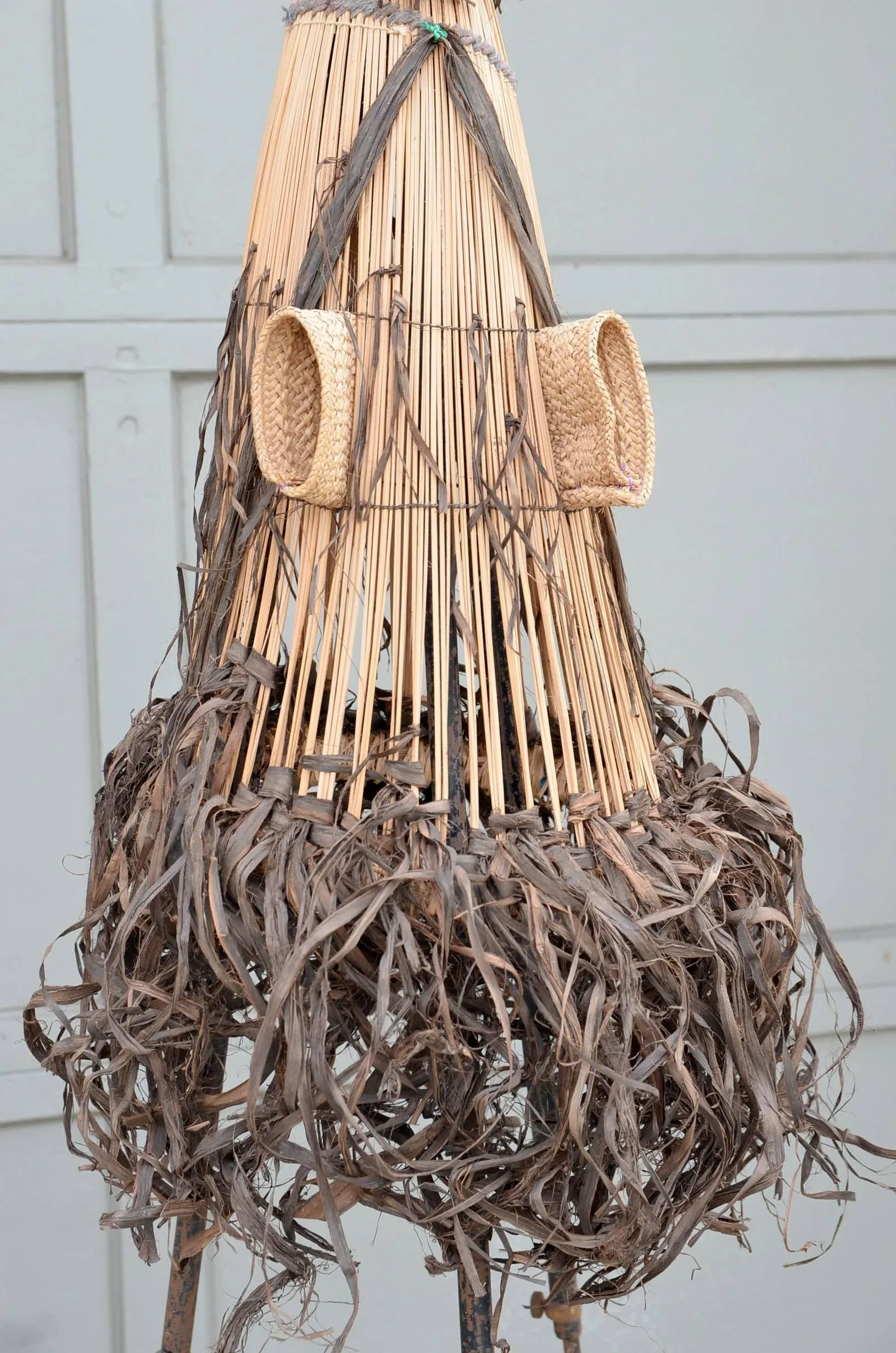 Decorative Brazilian Indian Ceremonial Mask on Stand