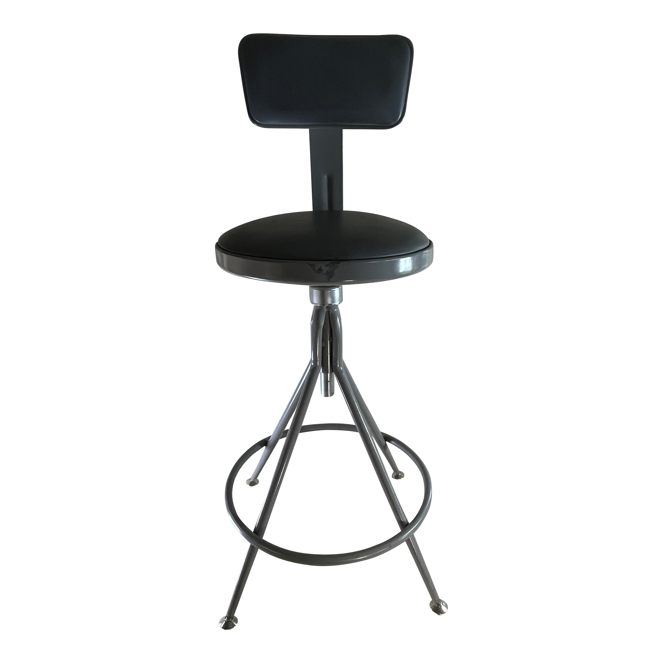 Mid 20th Century Vintage Industrial Swivel Counter Stool | Chairish