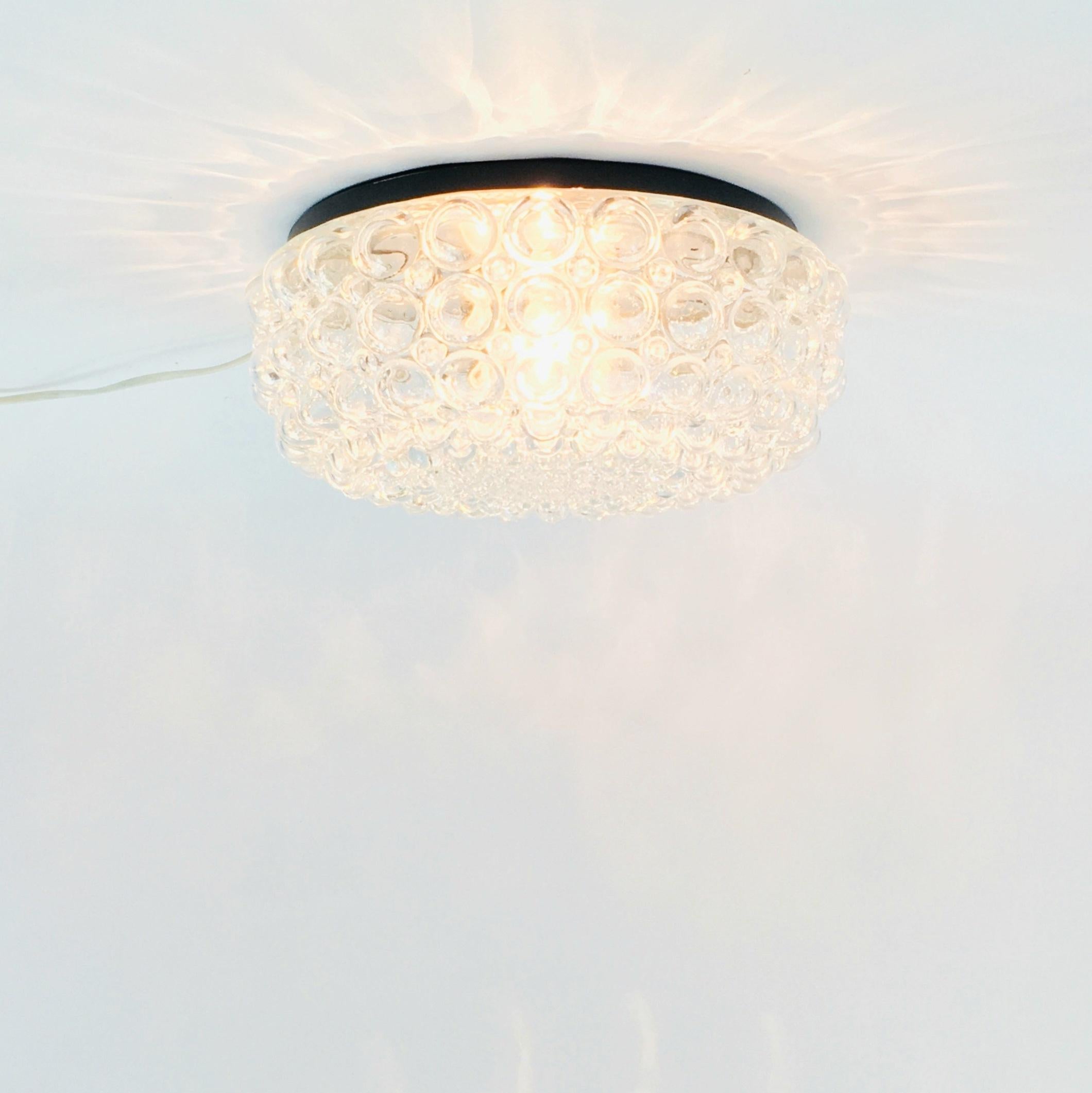 Mid-Century Modern Bubble Glass Flush Mount by Helena Tynell for Limburg, Germany, 1970s