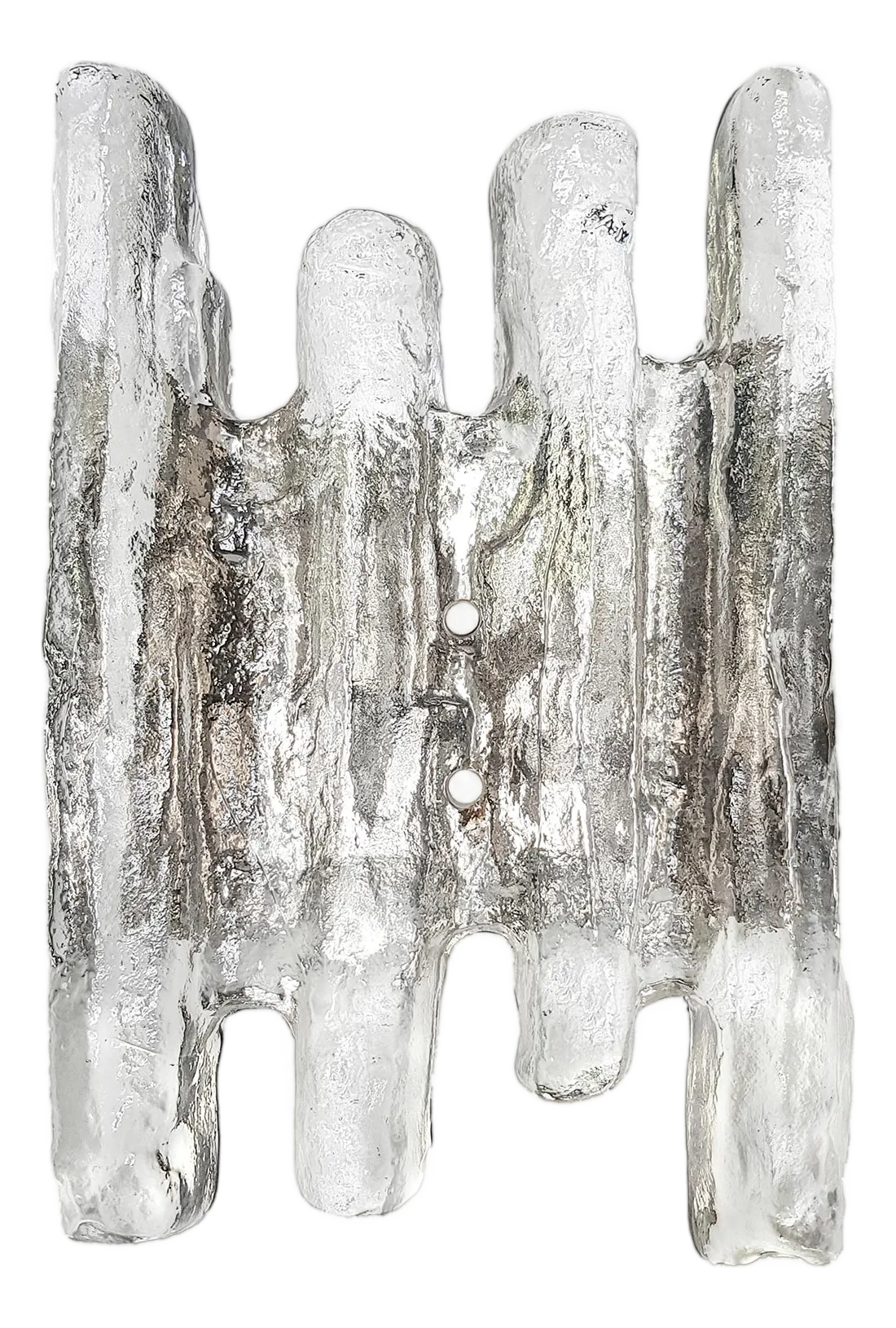 Ice Glass Wall Sconce from Kalmar, Austria, 1960s