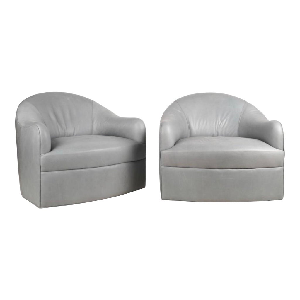 Modern Arteriors Delfino Swivel Club Chairs a Pair Chairish