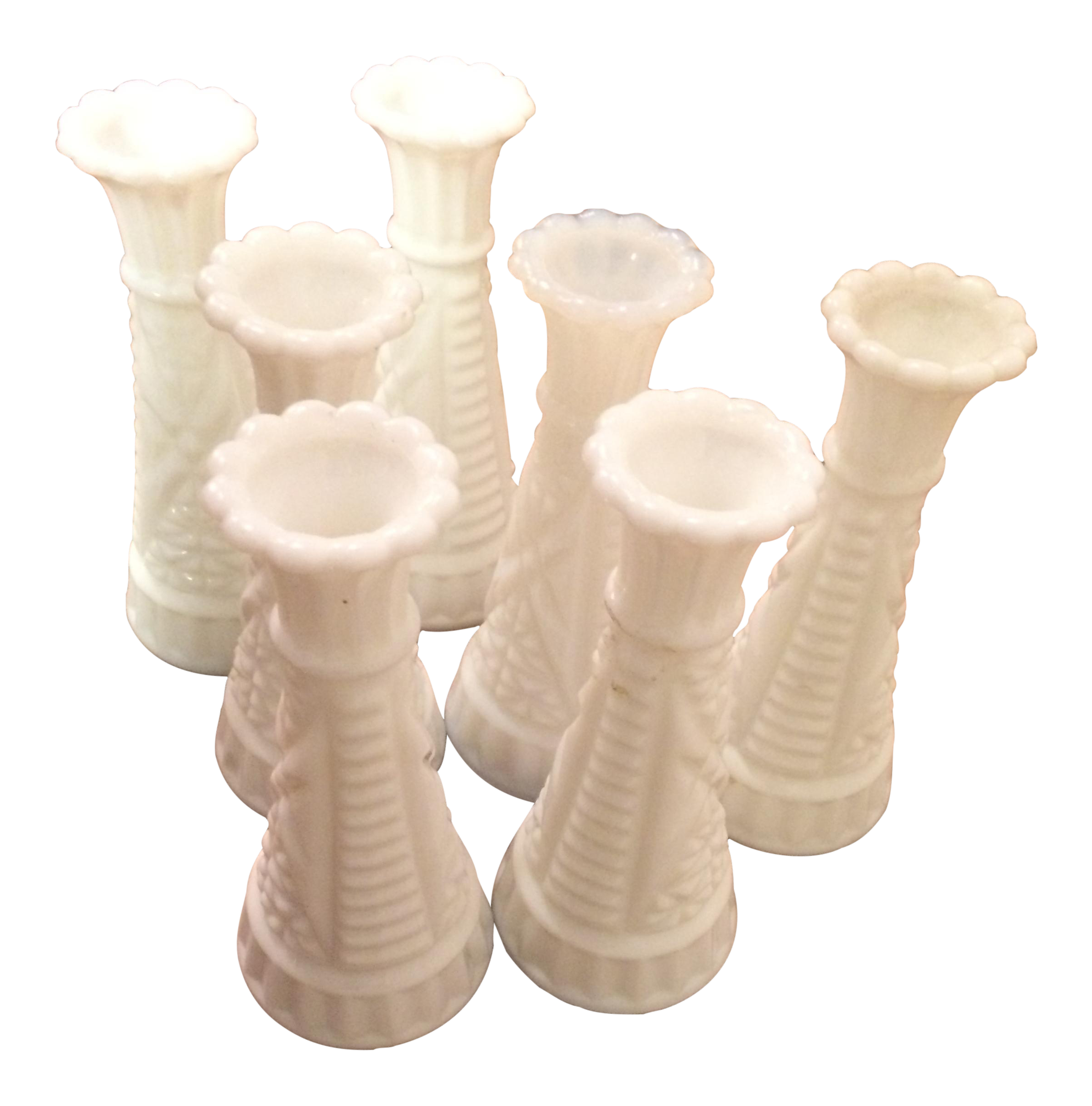 Small Milk Glass Vases Set of 7 Chairish