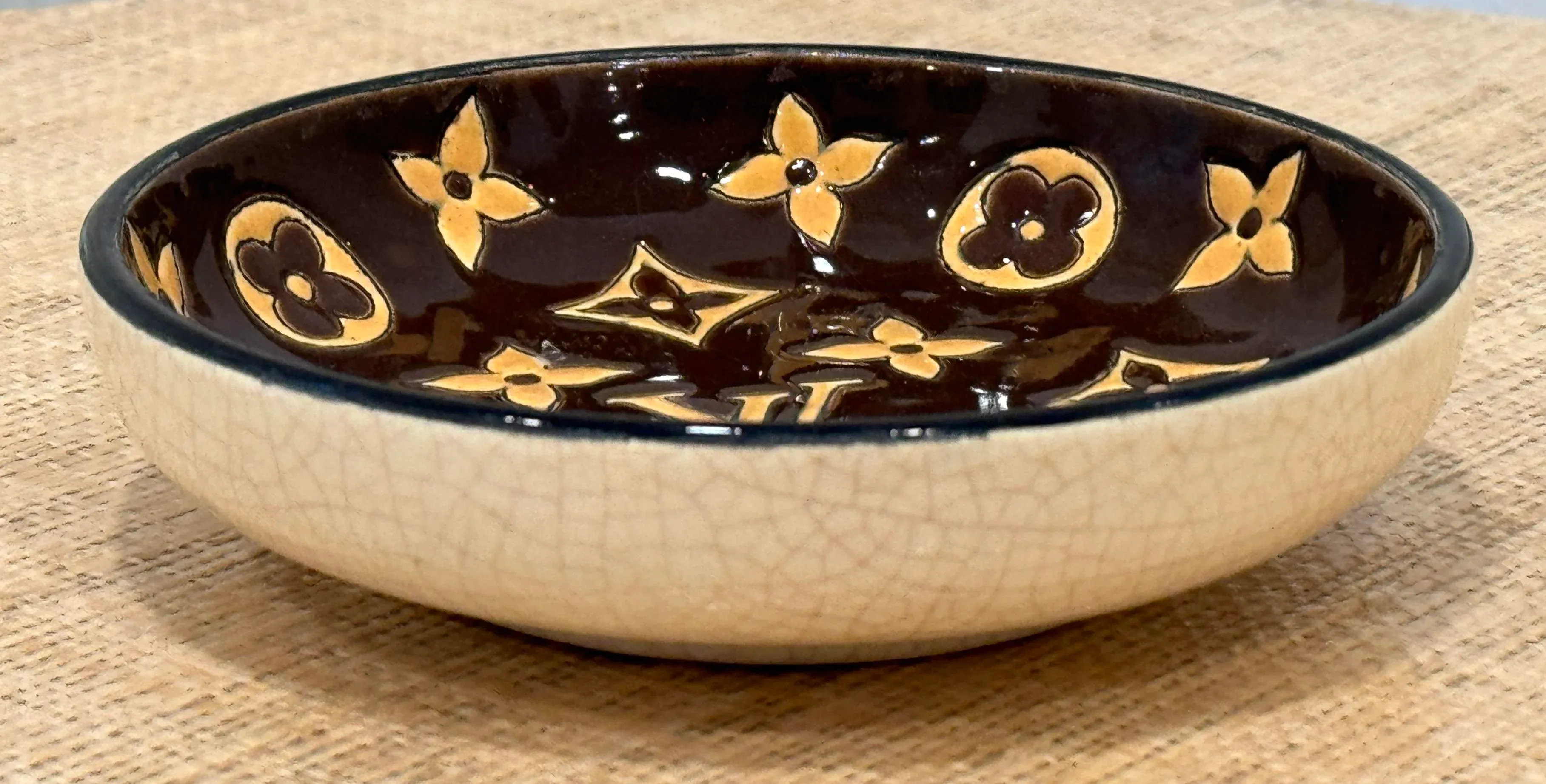 Vintage Louis Vuitton Ceramic Longwy Vide Poche | Chairish