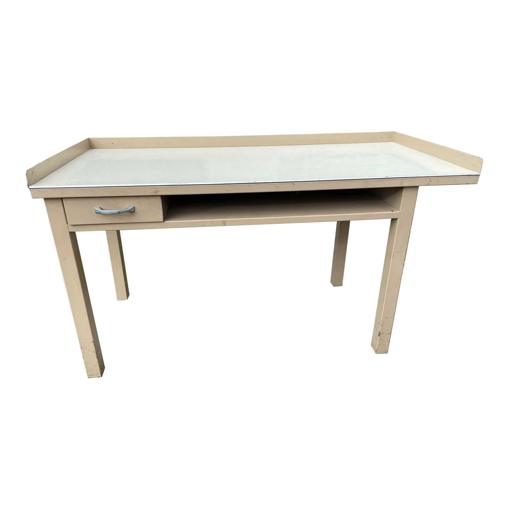 1980s Vintage Industrial Lab Metal Desk Table | Chairish