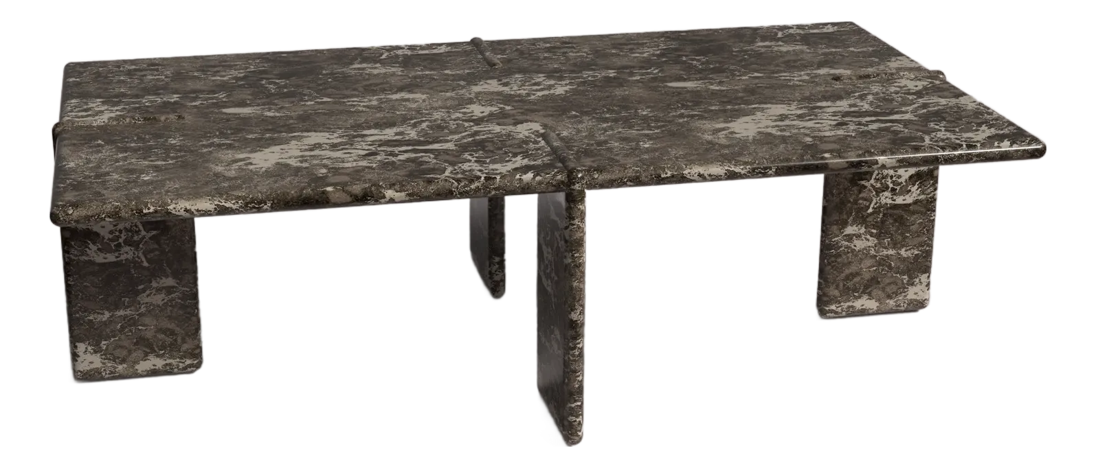 Luna Rectangular Emperador Dark Marble Coffee Table 55\