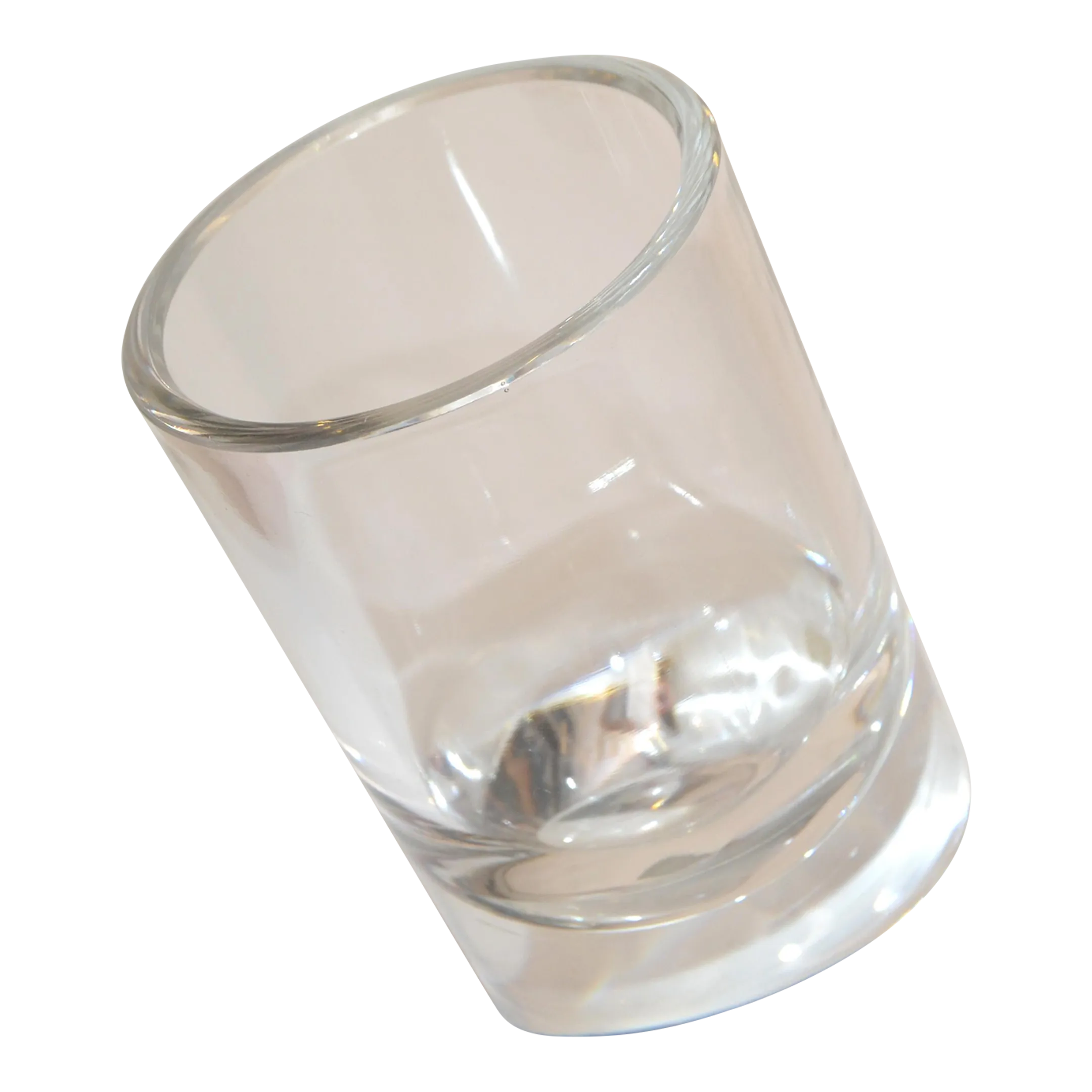 Rosenthal Cylinder Lead Crystal Glass Vase Vessel Diagonal Base