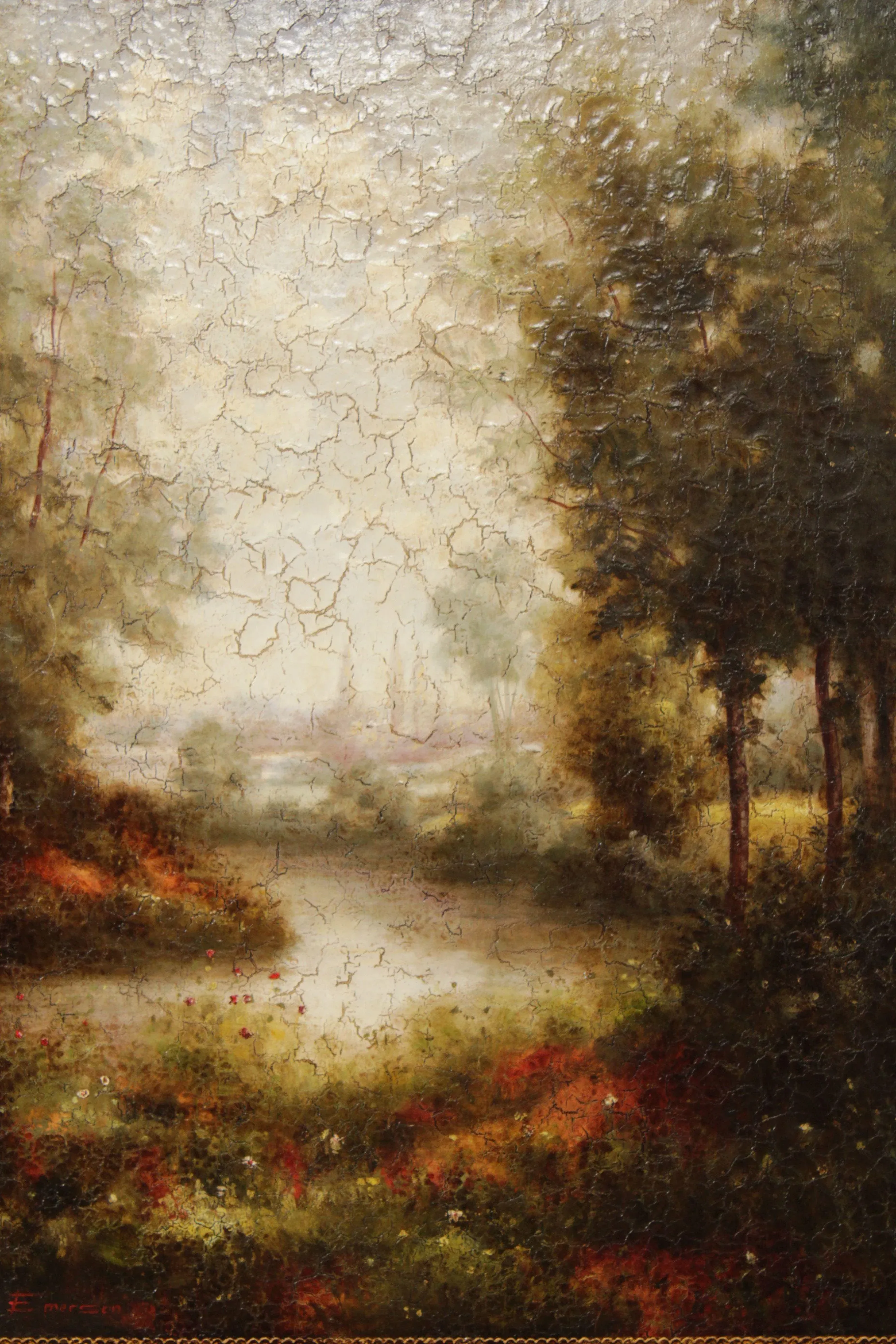 Vintage American Impressionist Style Painting of a Stream, After