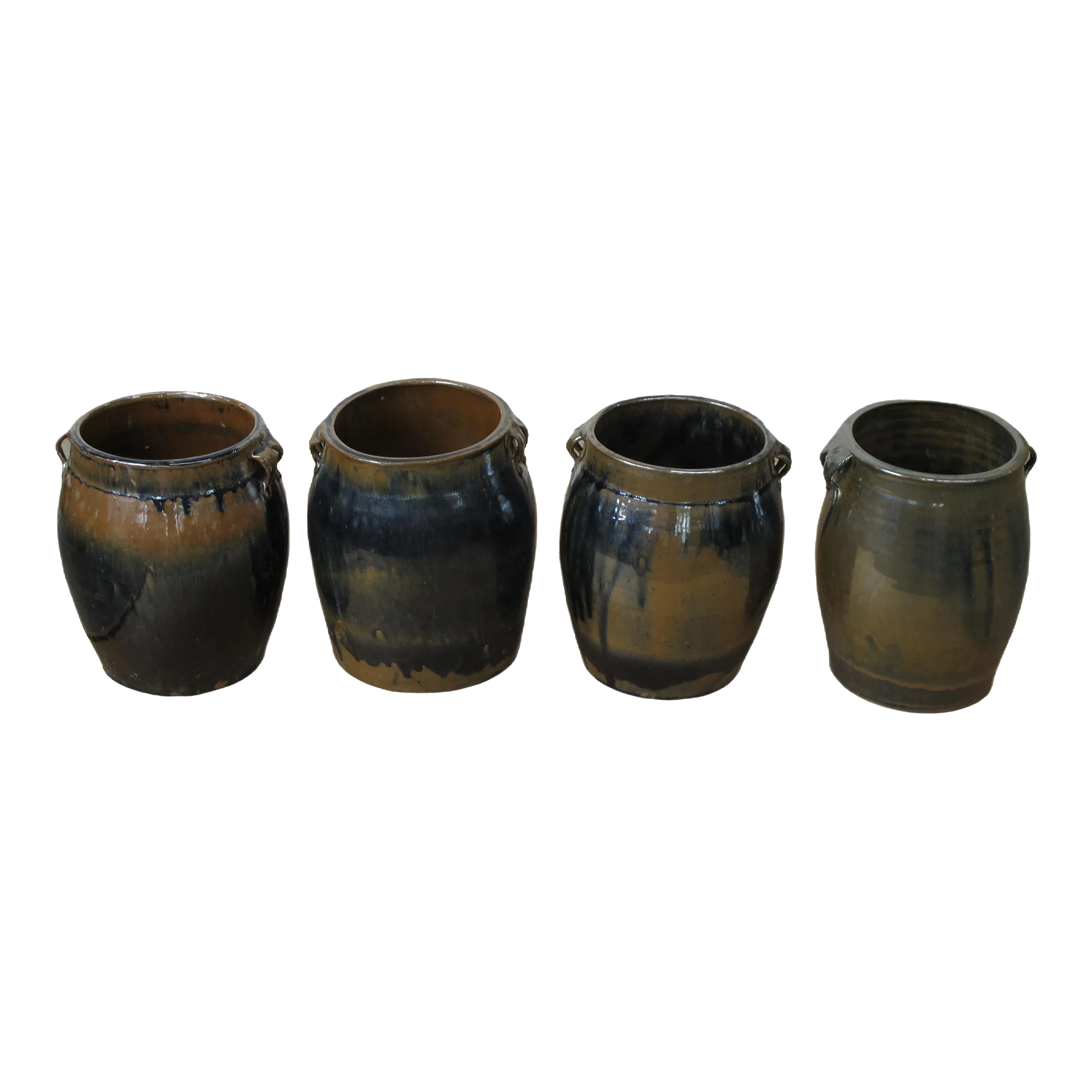 Hand Glazed Multi Color Flower Pot | Chairish