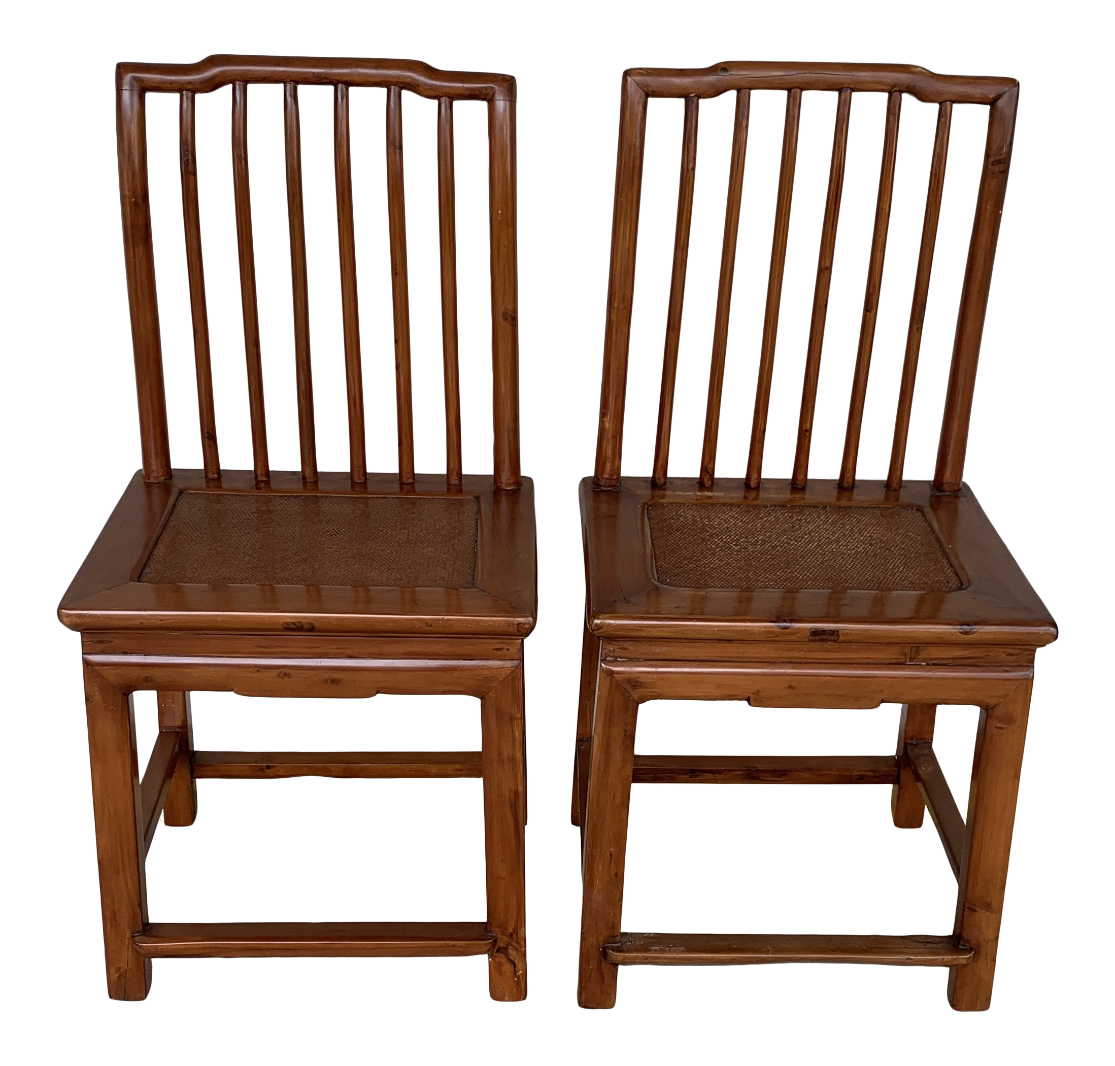 1940s Vintage Straight Back Wooden Chairs A Pair Chairish