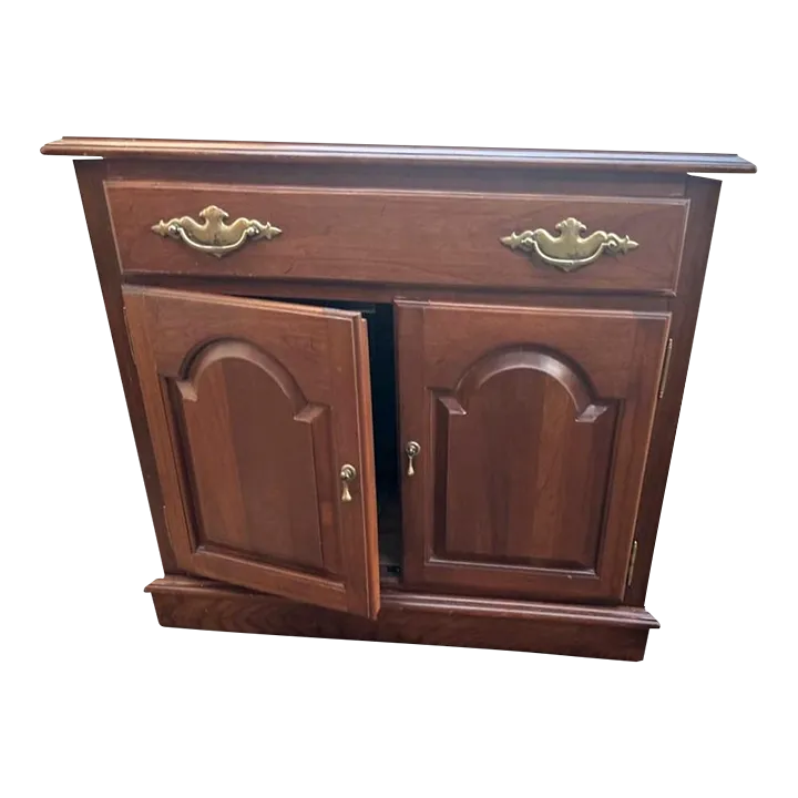 Ethan Allen Cherry Wood Nightstand or Side Table Vintage Late 20th