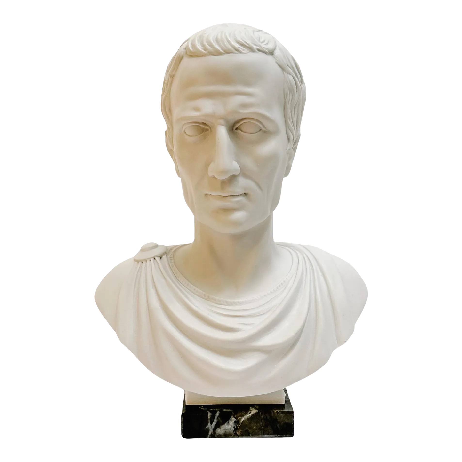 Roman Emperor Julius Caesar Bust Sculpture on Marble Base Chairish