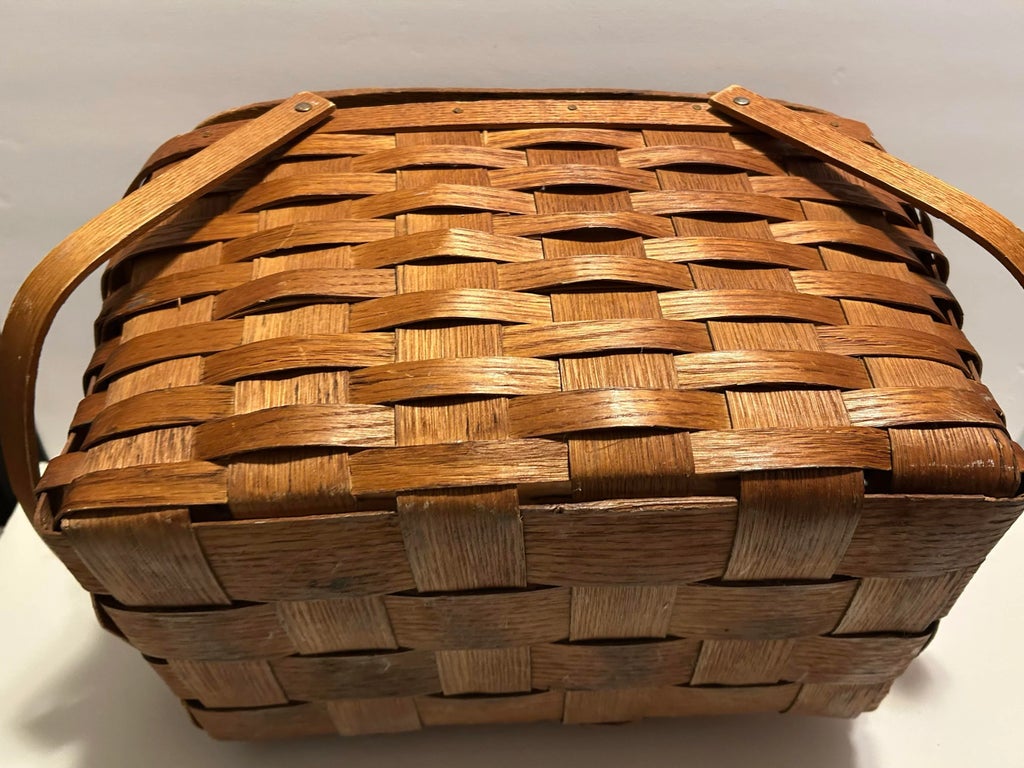1950sアメリカ製 Jerywil Wov N-Wood ピクニックバスケット Vintage Picnic Basket, Wov-N-Wood by Jerywil | Chairish