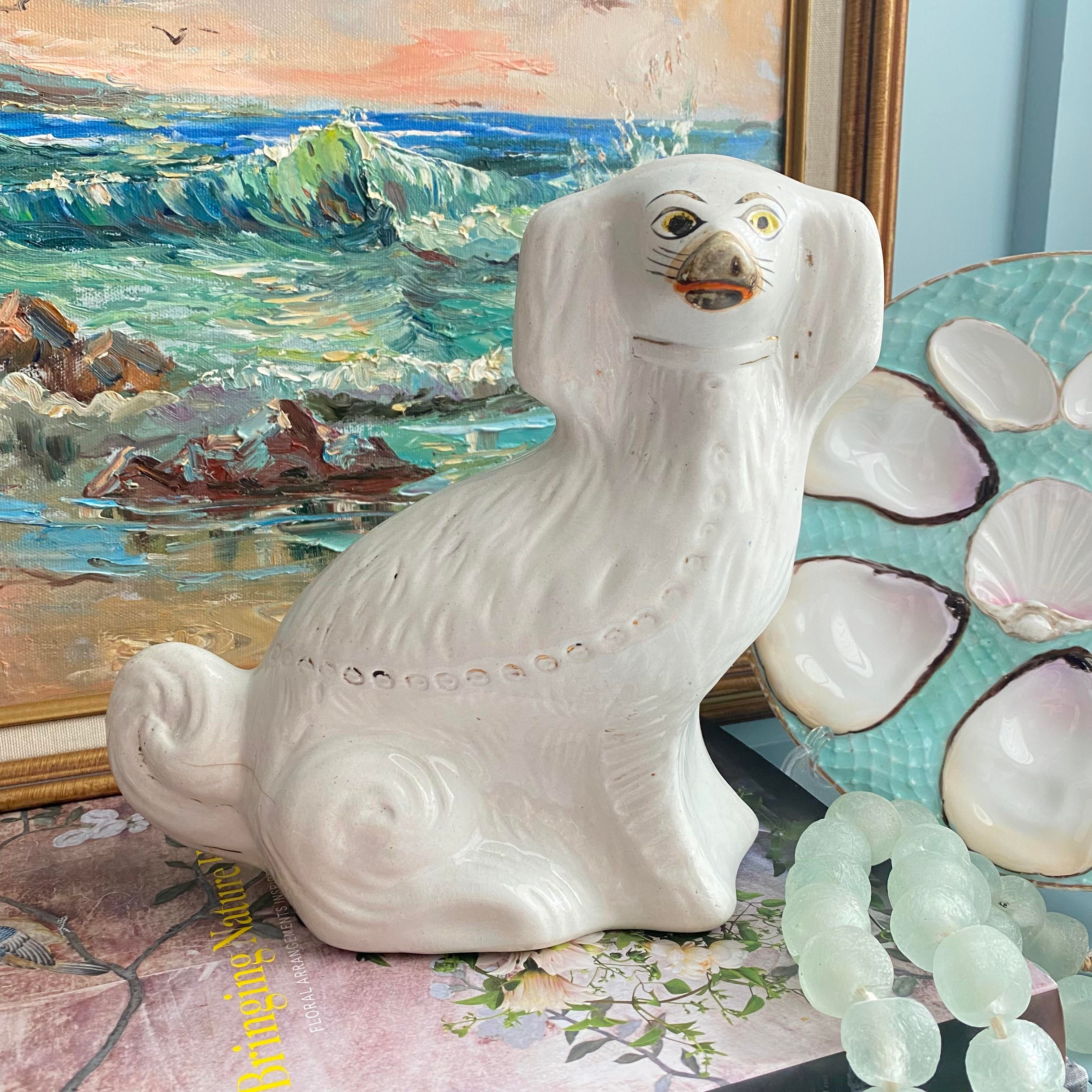 White porcelain dog figurines new arrivals