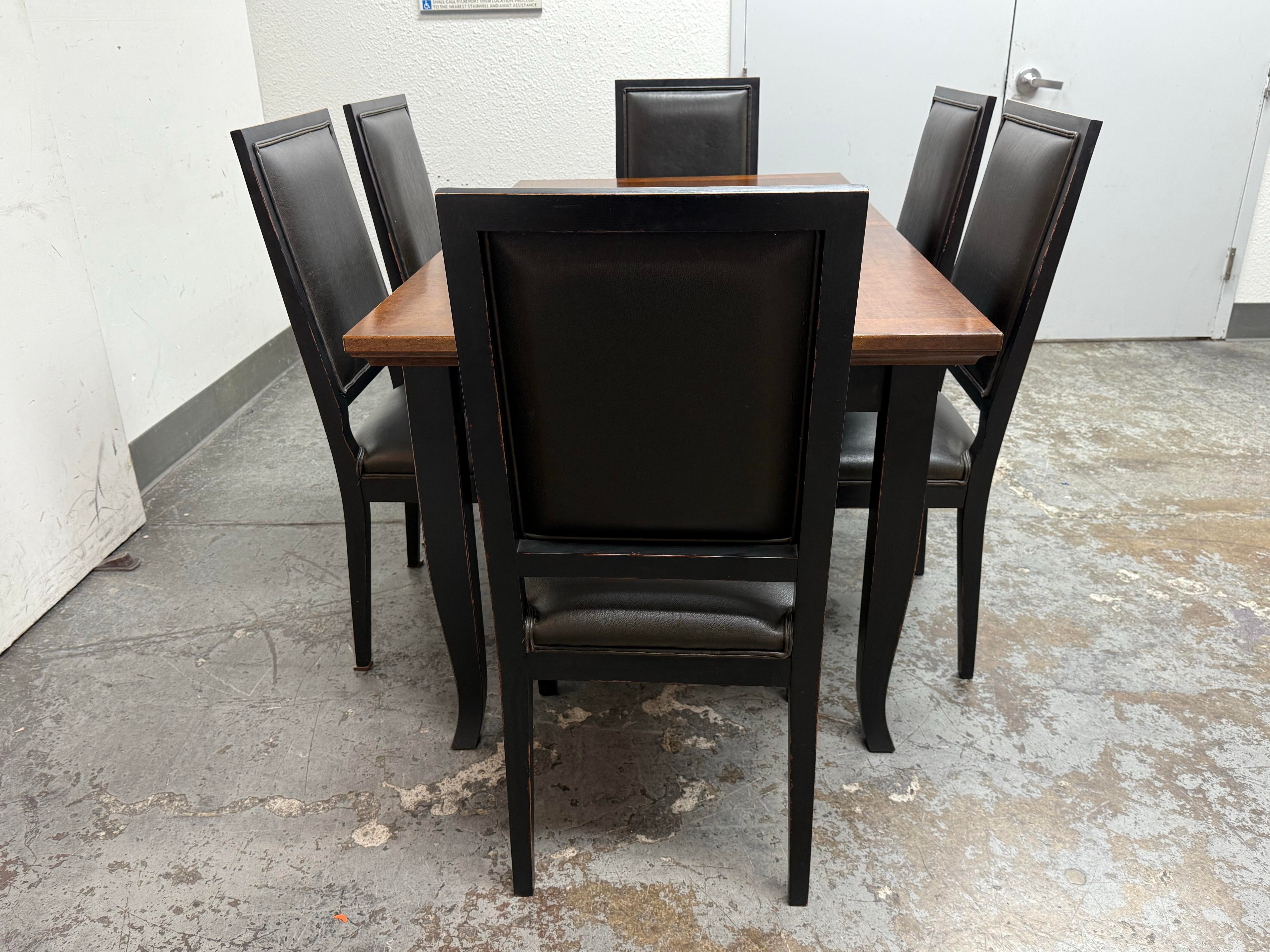 Crate Barrel Italian Extension Dining Table Six Side Dining