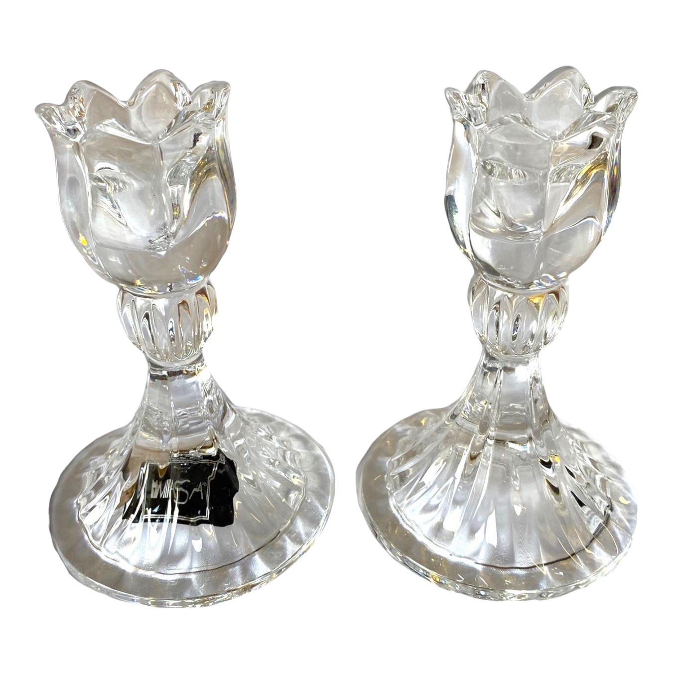 Mikasa Leaded Crystal Candlesticks a Pair Chairish