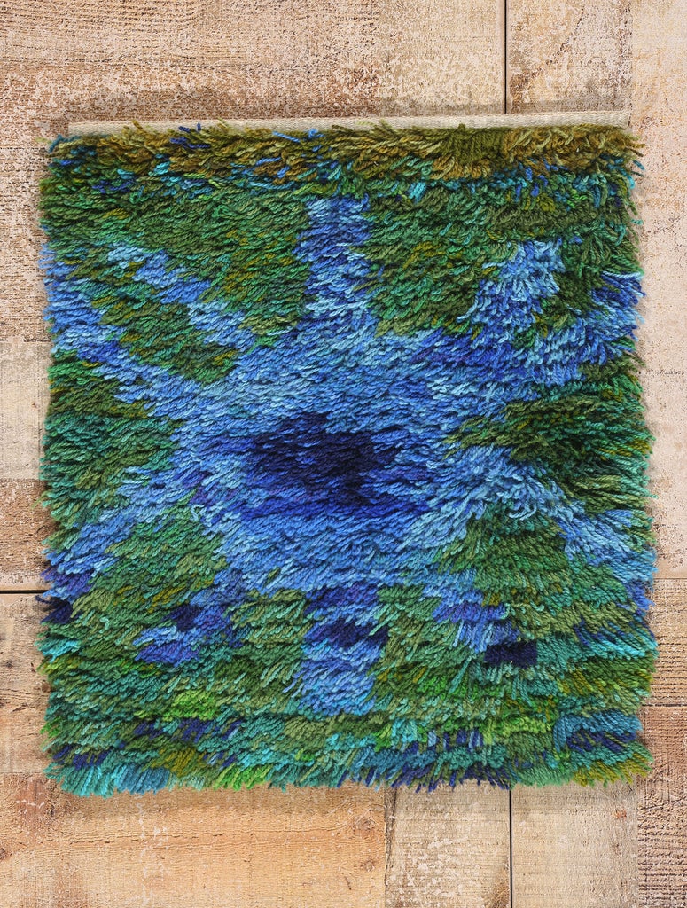 Vintage Swedish Rya Rug, 01'07 X 01'09 | Chairish