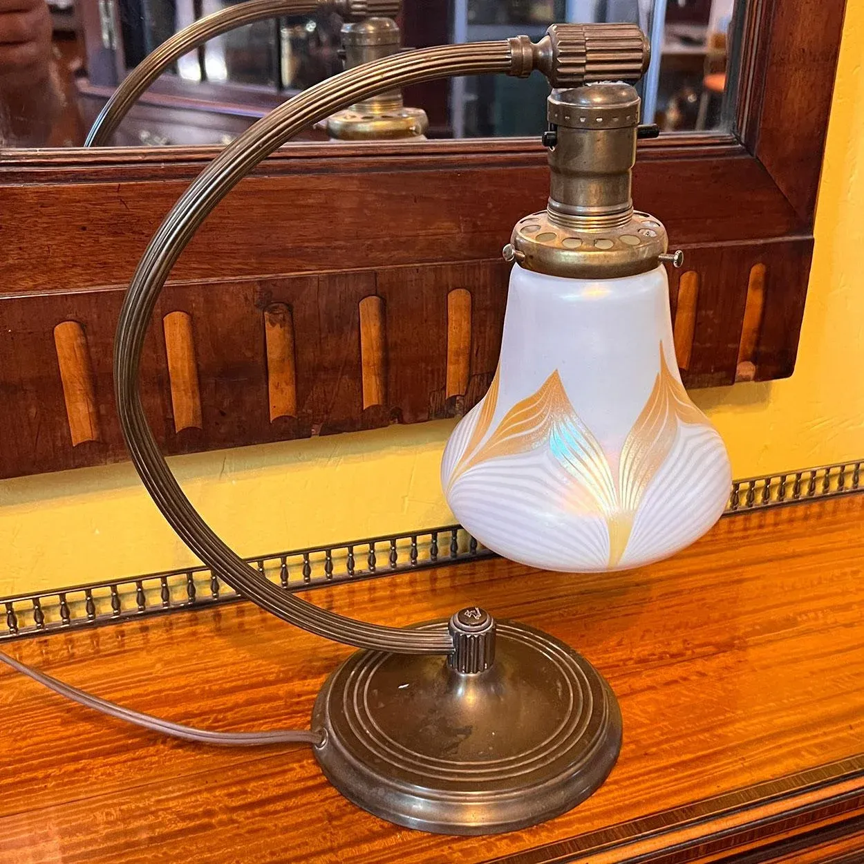 Early 20th Century American Chase Art Deco Brass 1-Light Table