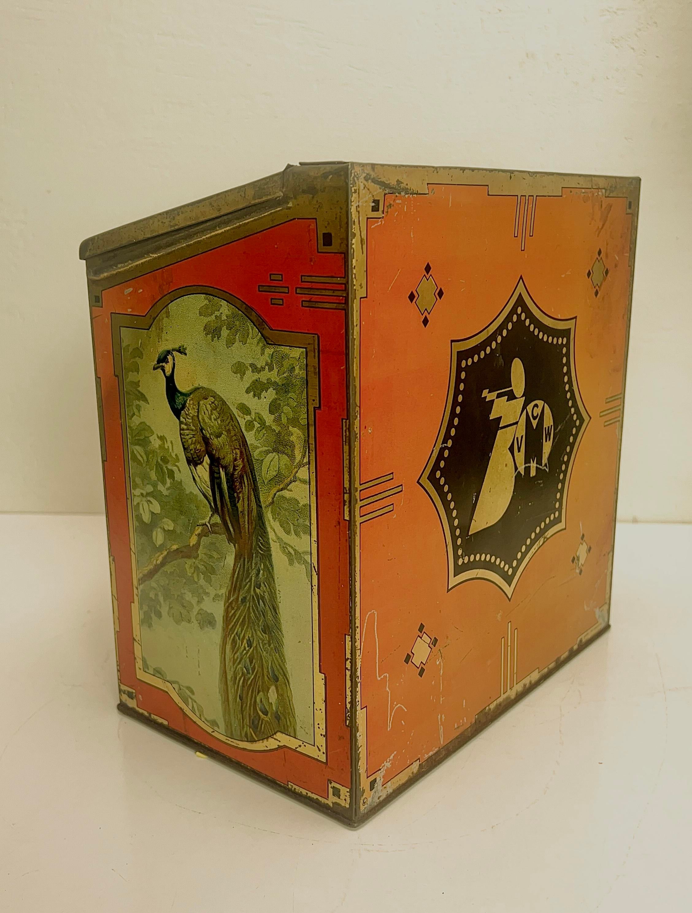 Antique Tin Biscuit from Van Melle, the Netherlands, 1920s