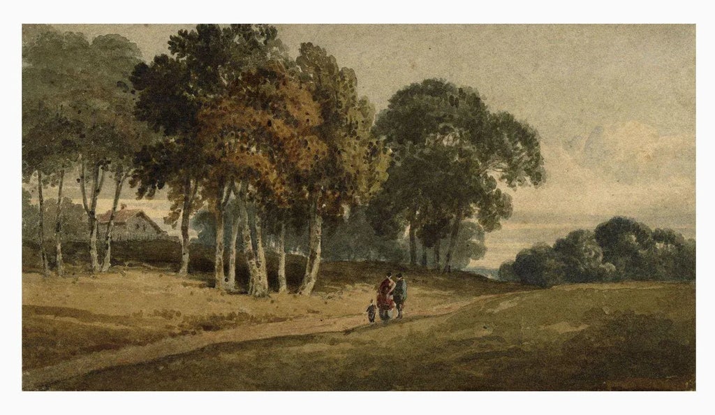 Circle of Thomas Girtin, Figures on a Country Lane, 1800 