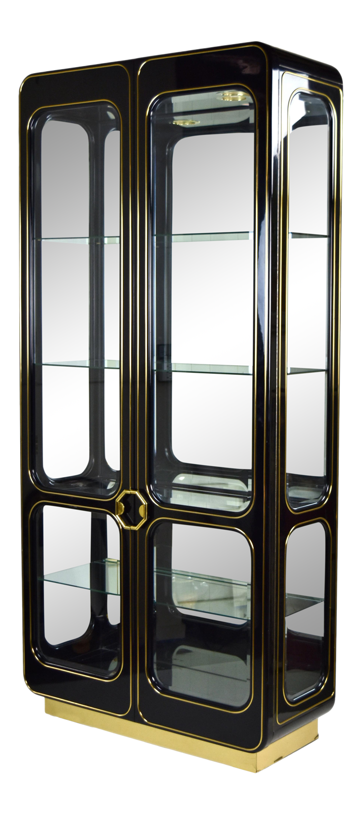 Mastercraft Vintage MidCentury Lighted Vitrine Black Lacquer