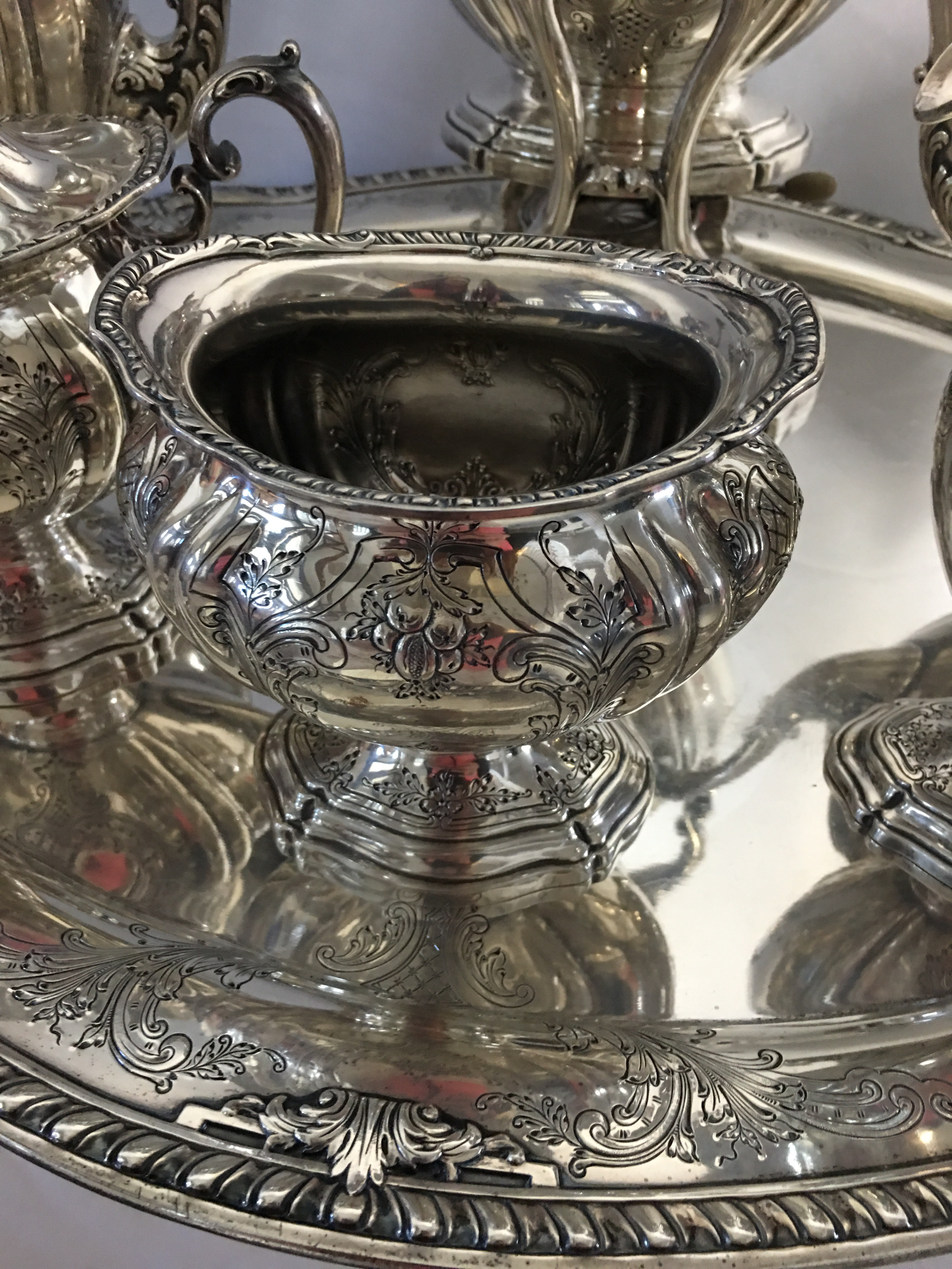 3-1910 銀食器　NEWPORT GORHAM コーヒーセット Vintage Newport Gorham Silverplate Silver Plated Teapot with