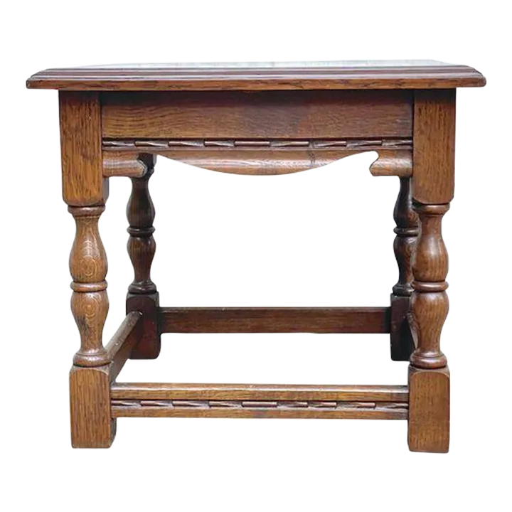 Vintage Carved Jacobean Style Wood Side Table Chairish