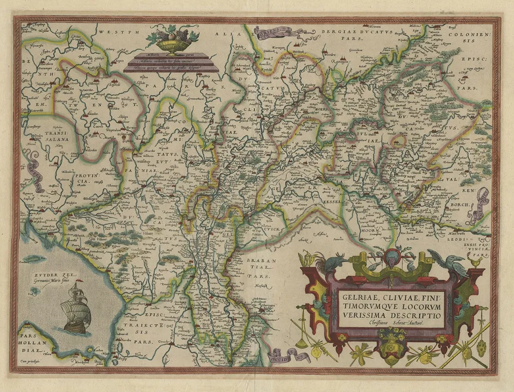 Antique Map of the Province of Gelderland in the Netherlands, 1575