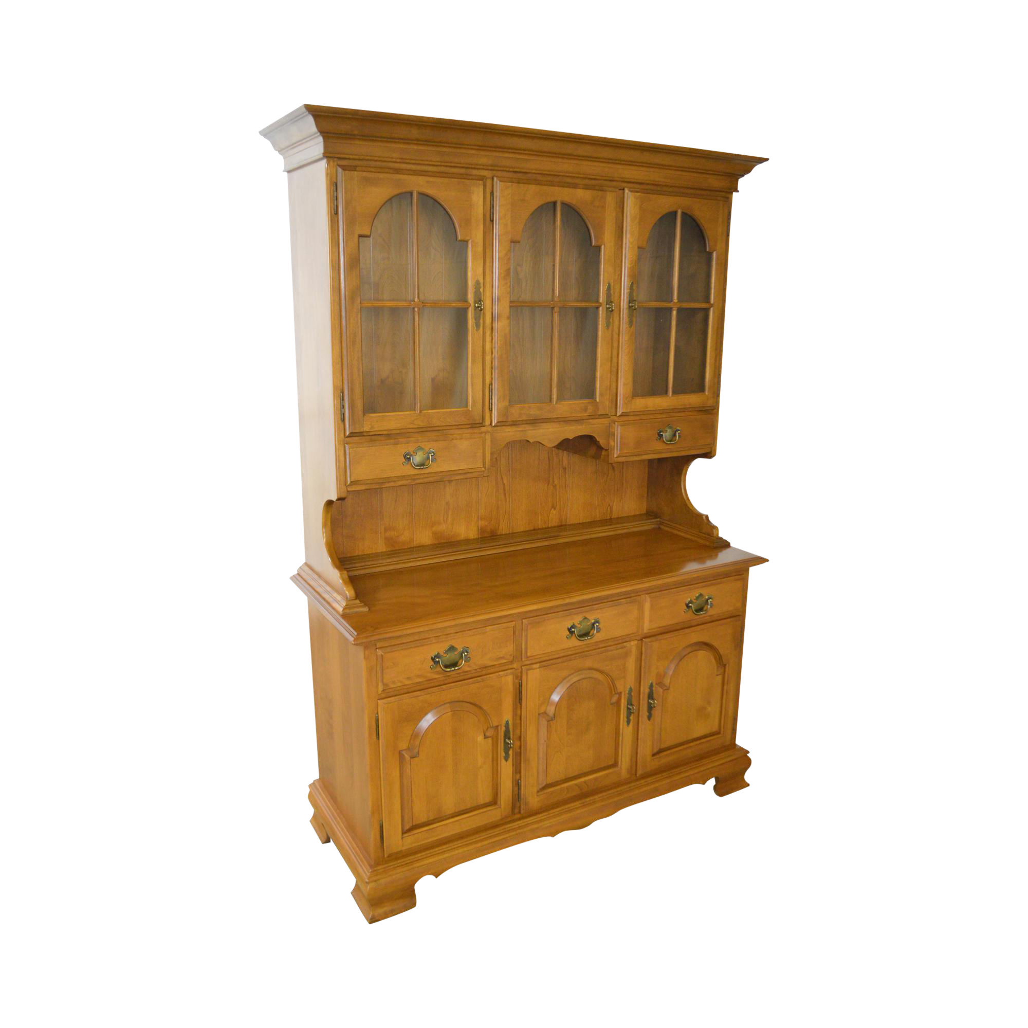 Ethan Allen Traditional Maple Nutmeg Finish Hutch Chairish