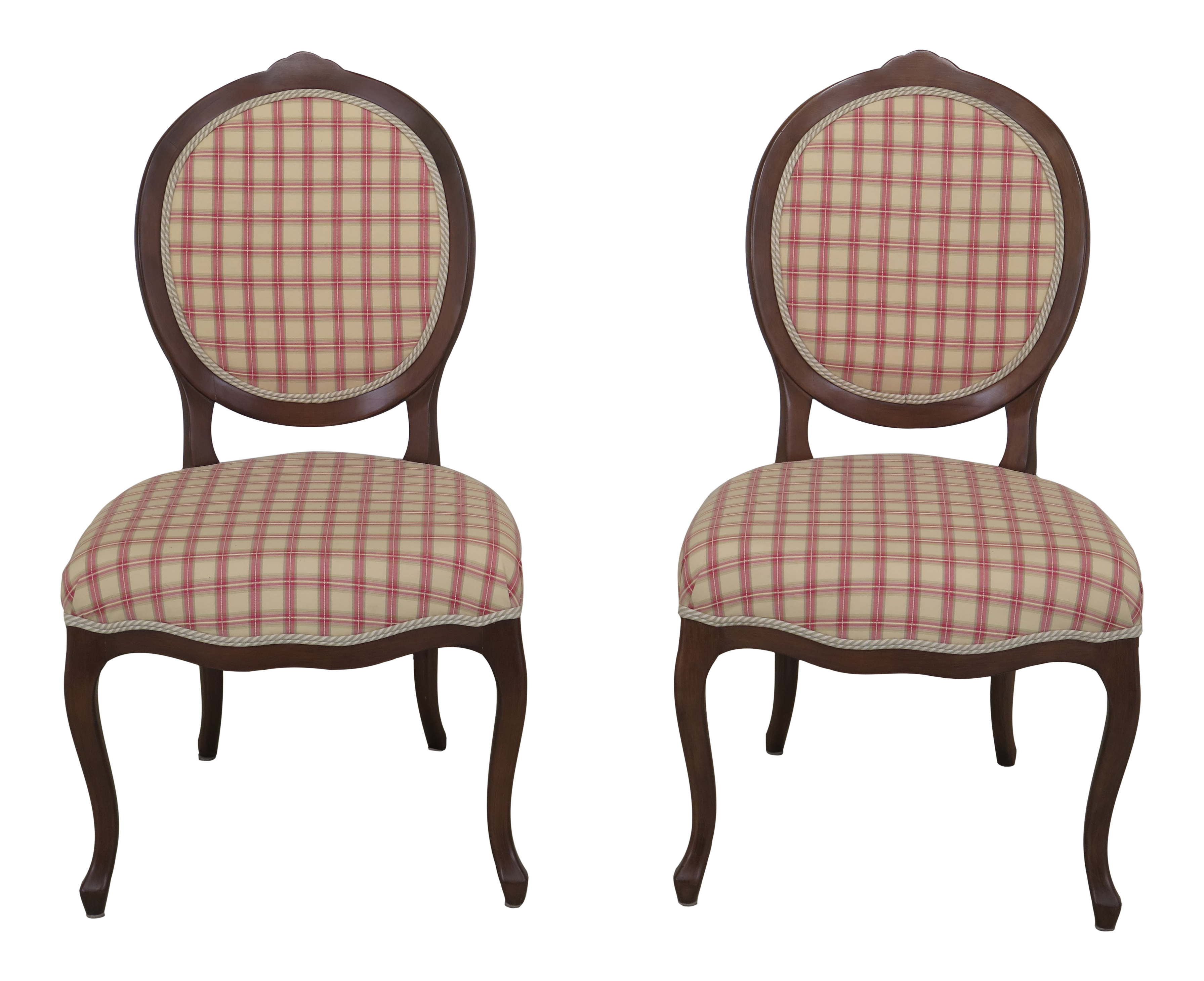 Modern Calico Corners French Style Upholstered Side Chairs A Pair