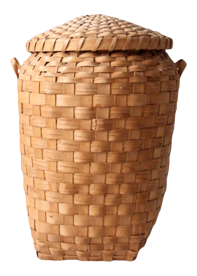 Antique Splint Weave Hamper Basket Chairish