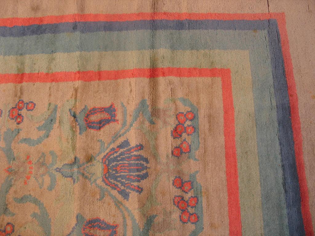 Amazing Pearl White Color Antique Donegal Arts & Crafts Styles Rug by Dun Emer