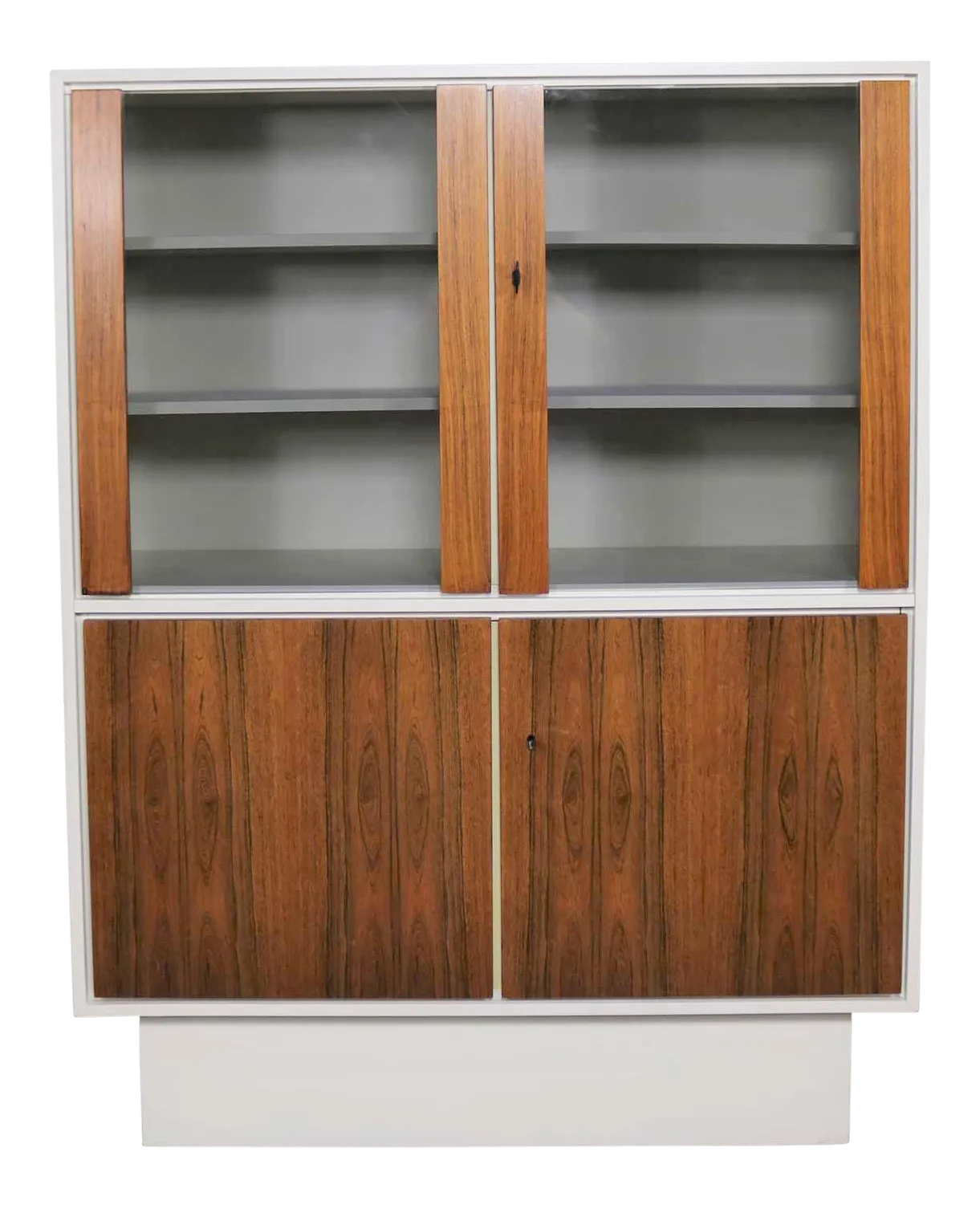 Mid Century Modern Scandinavian Style China Display W/ White