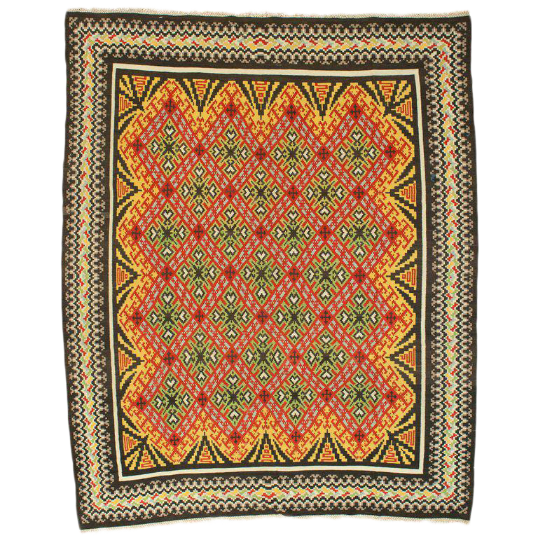 Antique Colorful Kilim Rug 9′10″ × 11′1″ Chairish