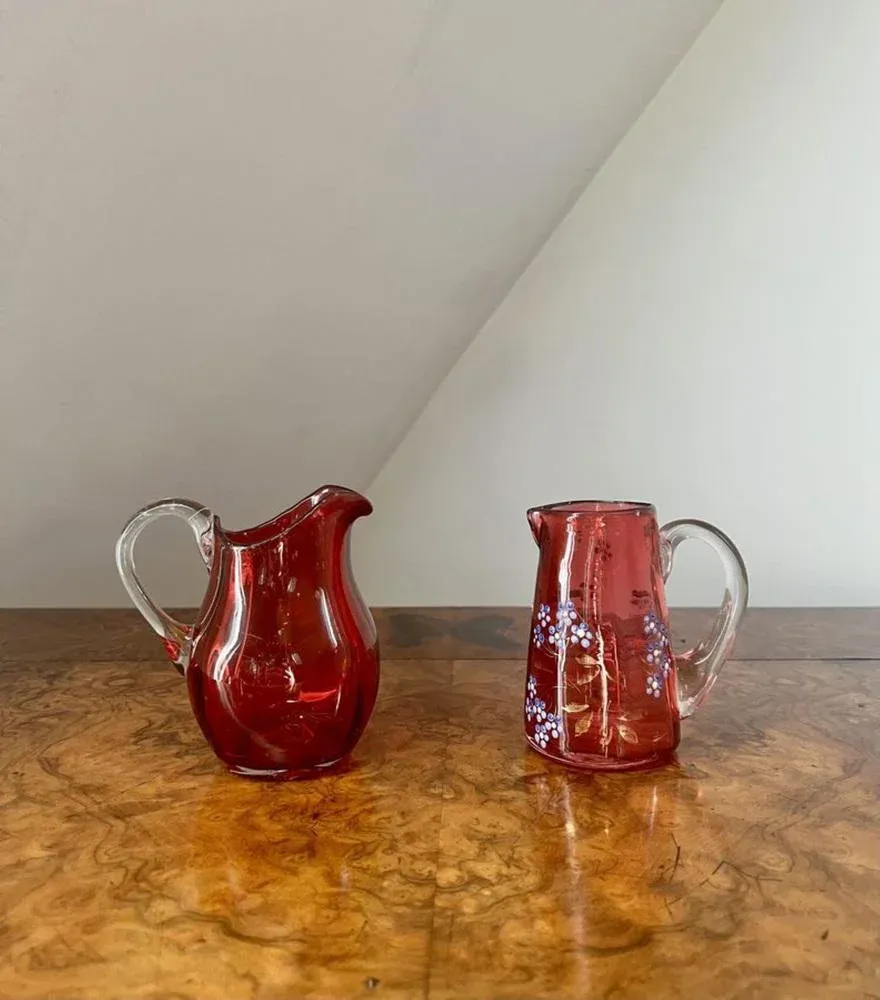 Antique Victorian Cranberry Glasses, 1880, Set of 18 | Chairish