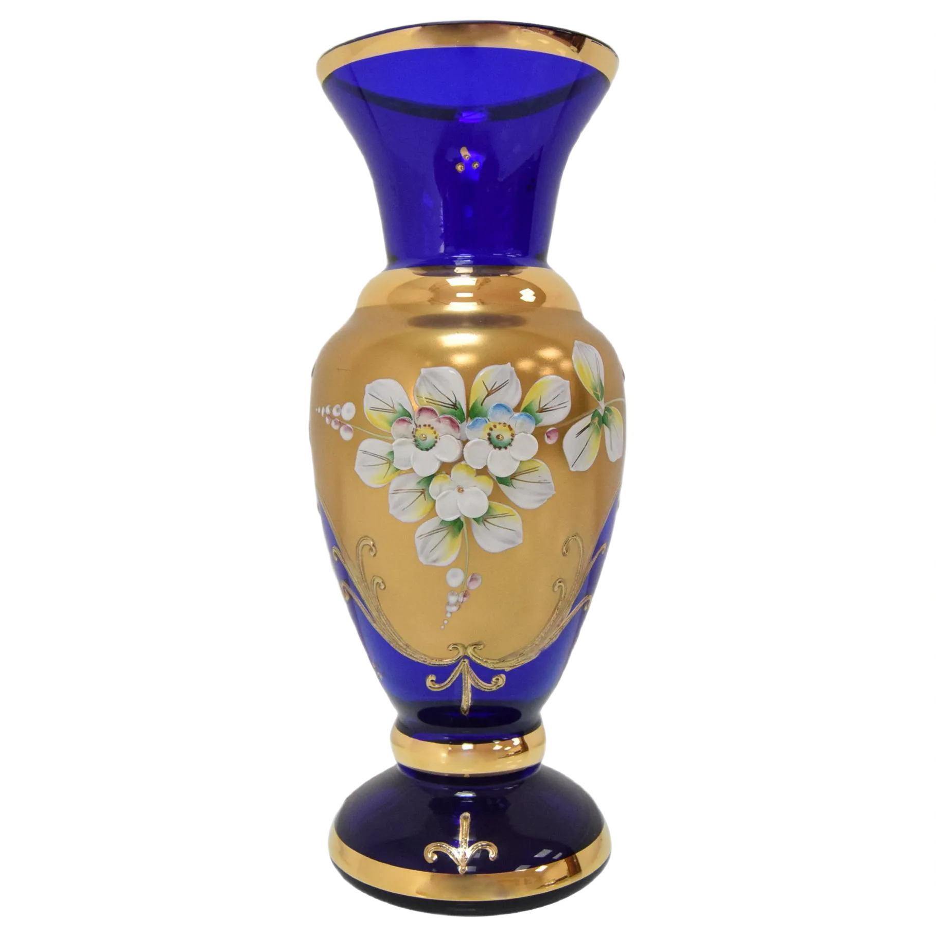 Mid-Century Handmade Gilt Vase by Novo Borske Sklo, 1960s | Chairish
