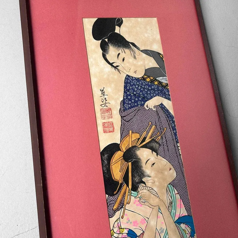 かんざしと女　額縁入り　絵画　by M.Onishi yuinouyasan_g5629