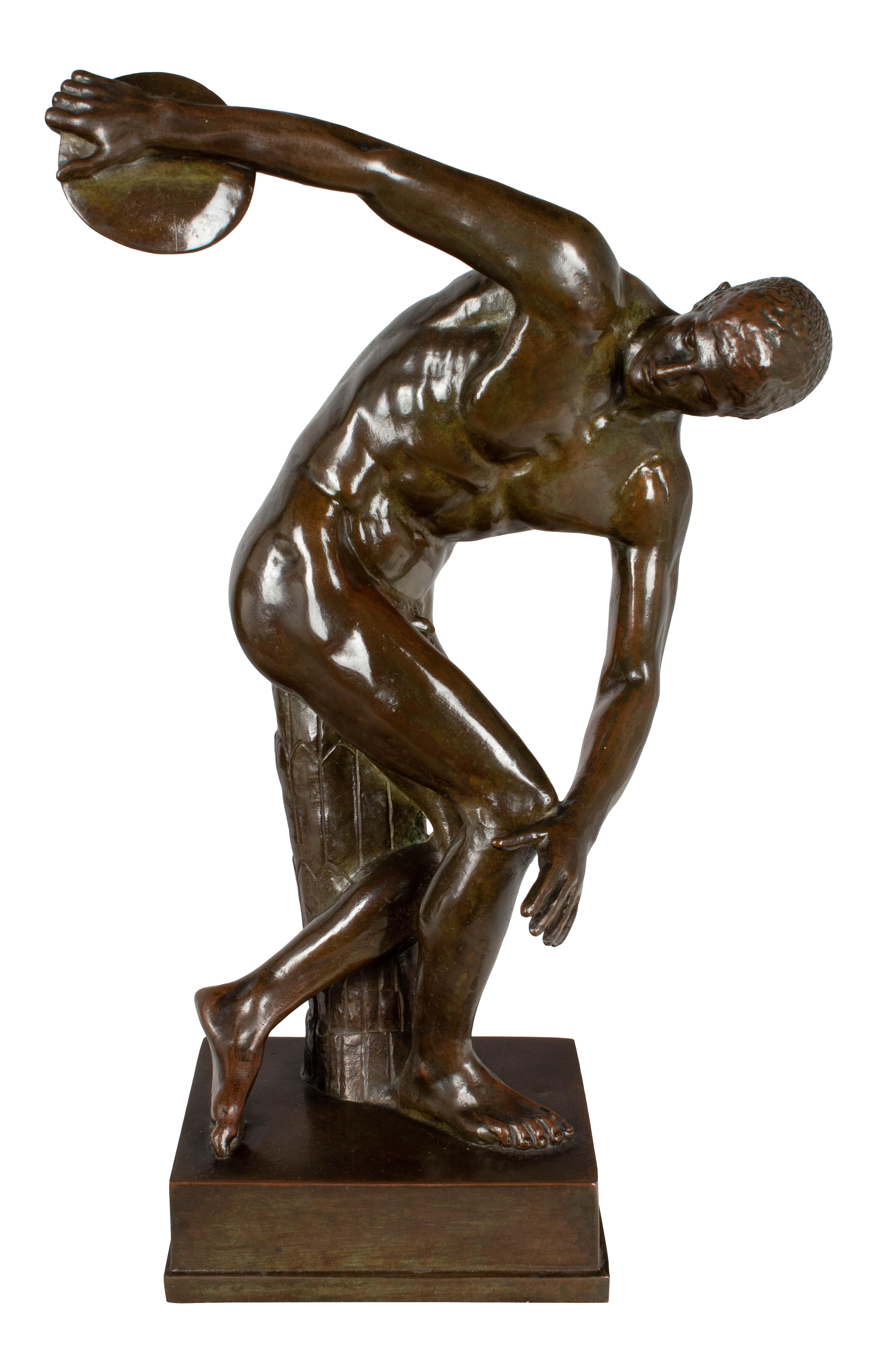 19th Century French Bronze Discus Thrower Sculpture Chairish