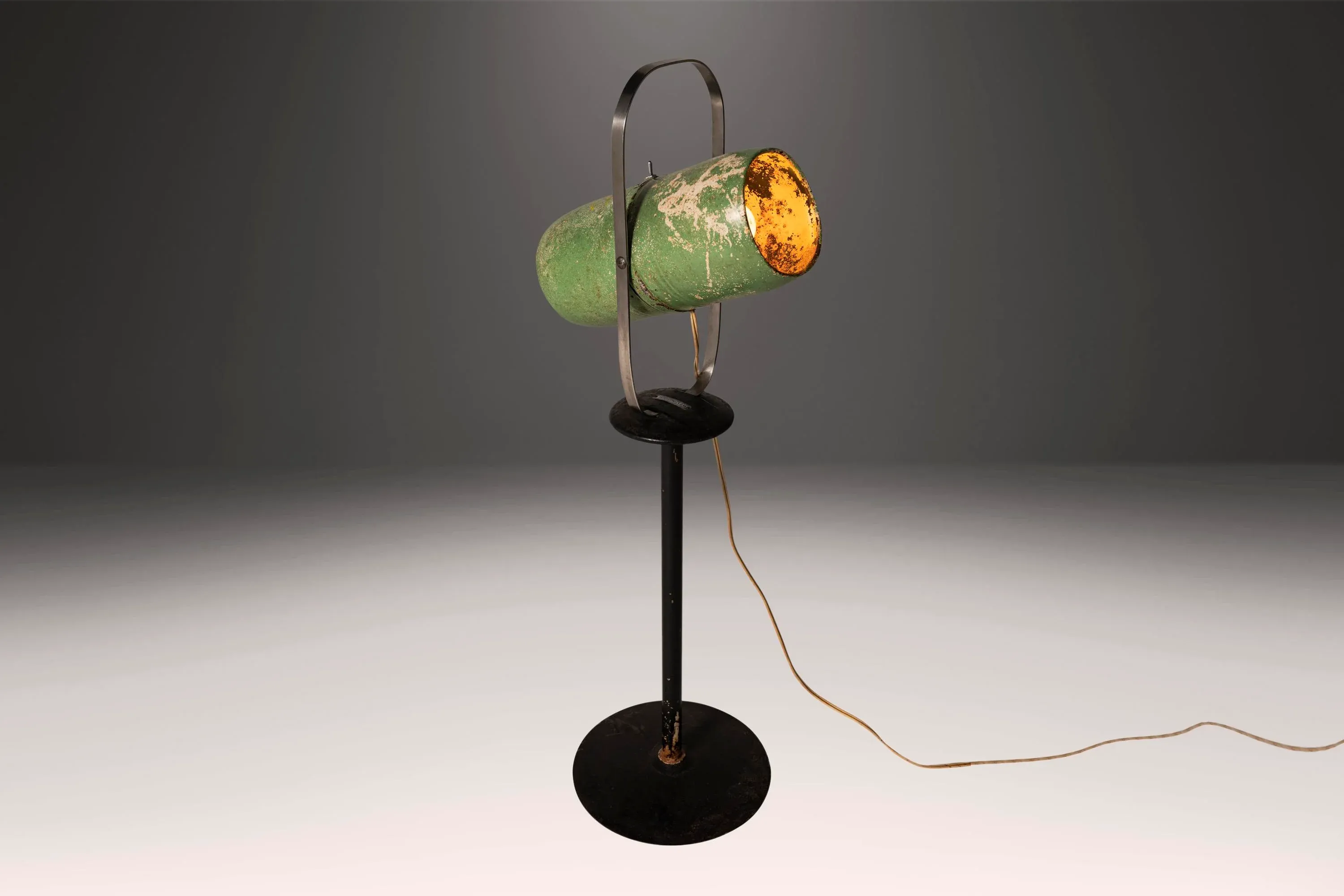 1940s Westinghouse Select-O-Ray Patinaed Mint Green Paint Stage