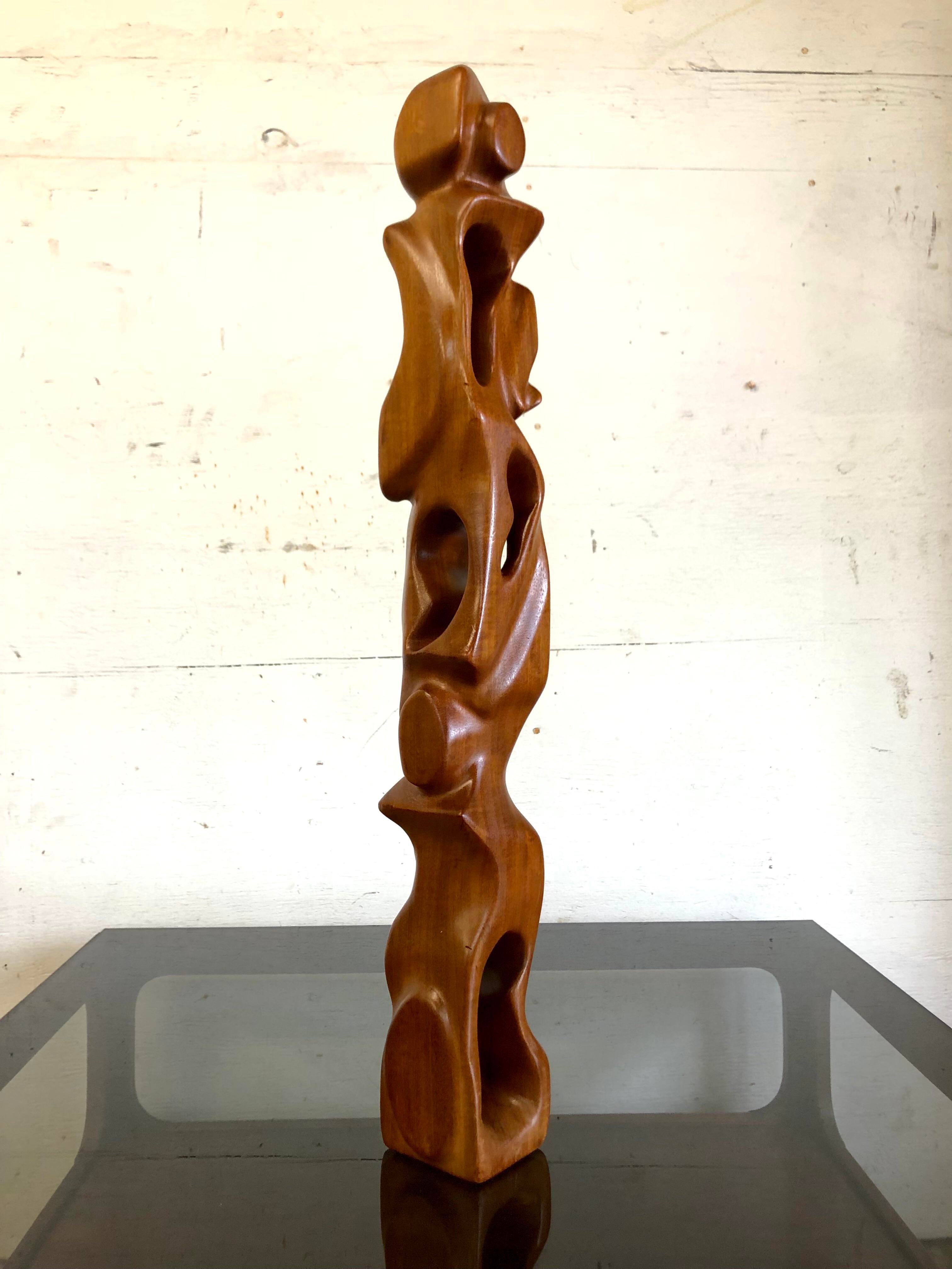 Mid-Century Signed Artist-Handcrafted Abstract Totem
