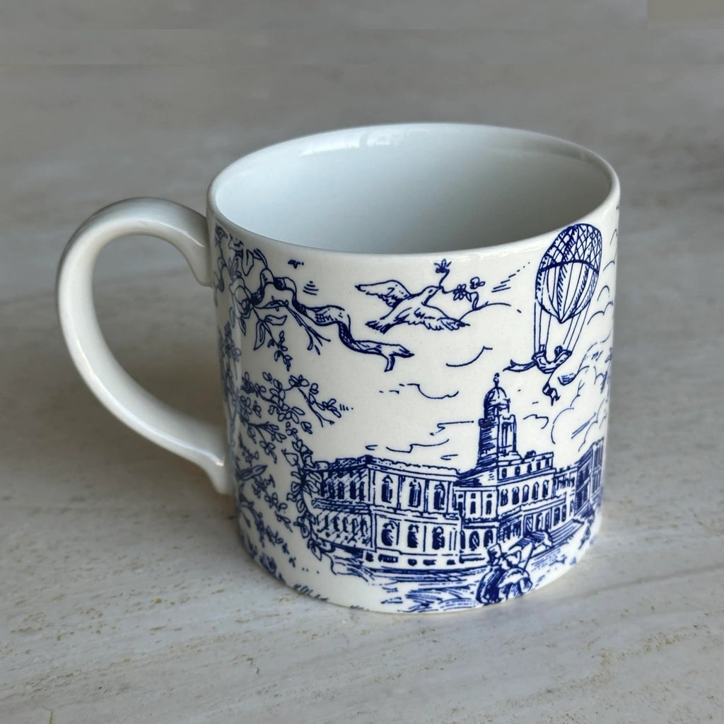 Tiffany & Co. Toile Mugs With Scenes of New York Blue and White