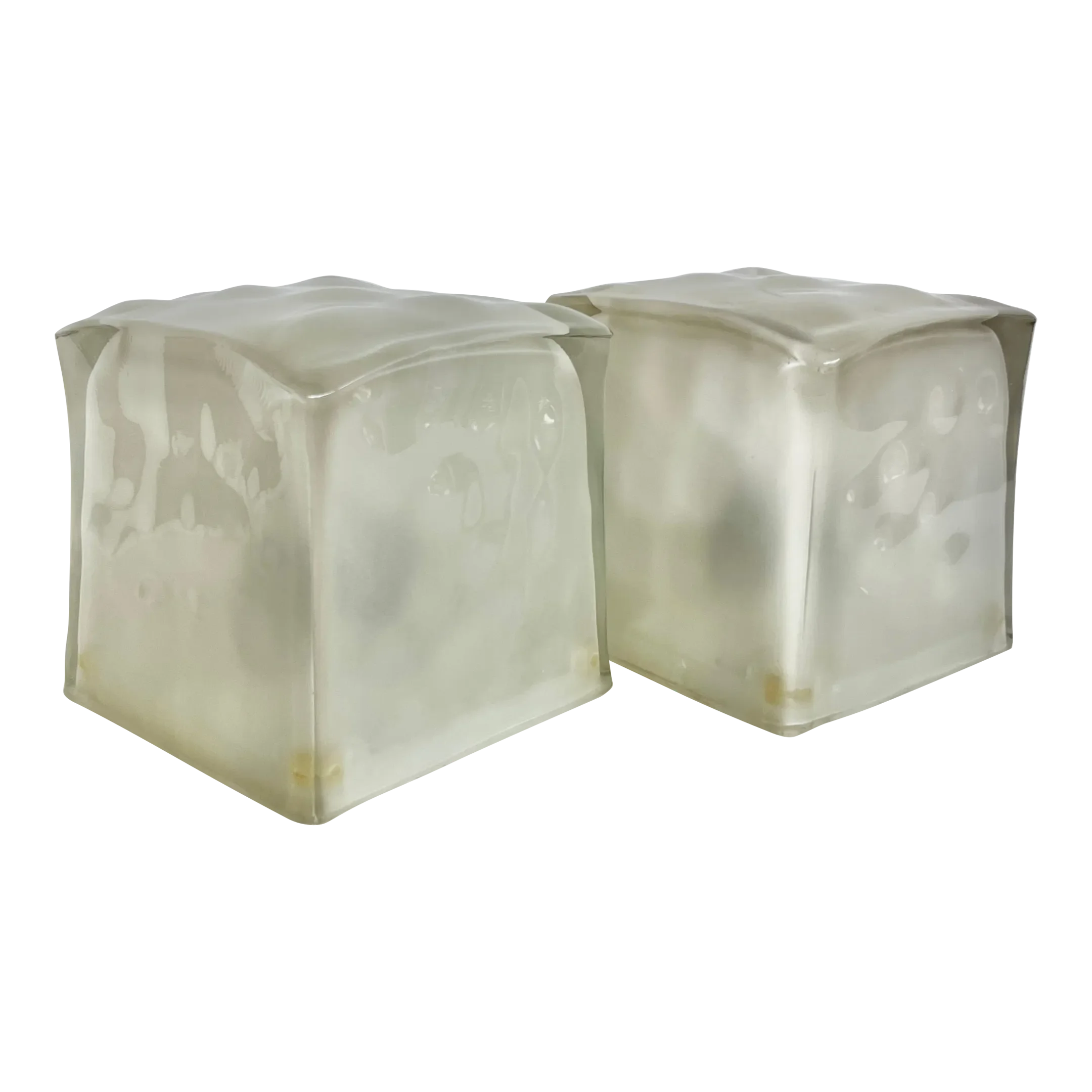 Vintage ikea glass cube table lamps a pair chairish