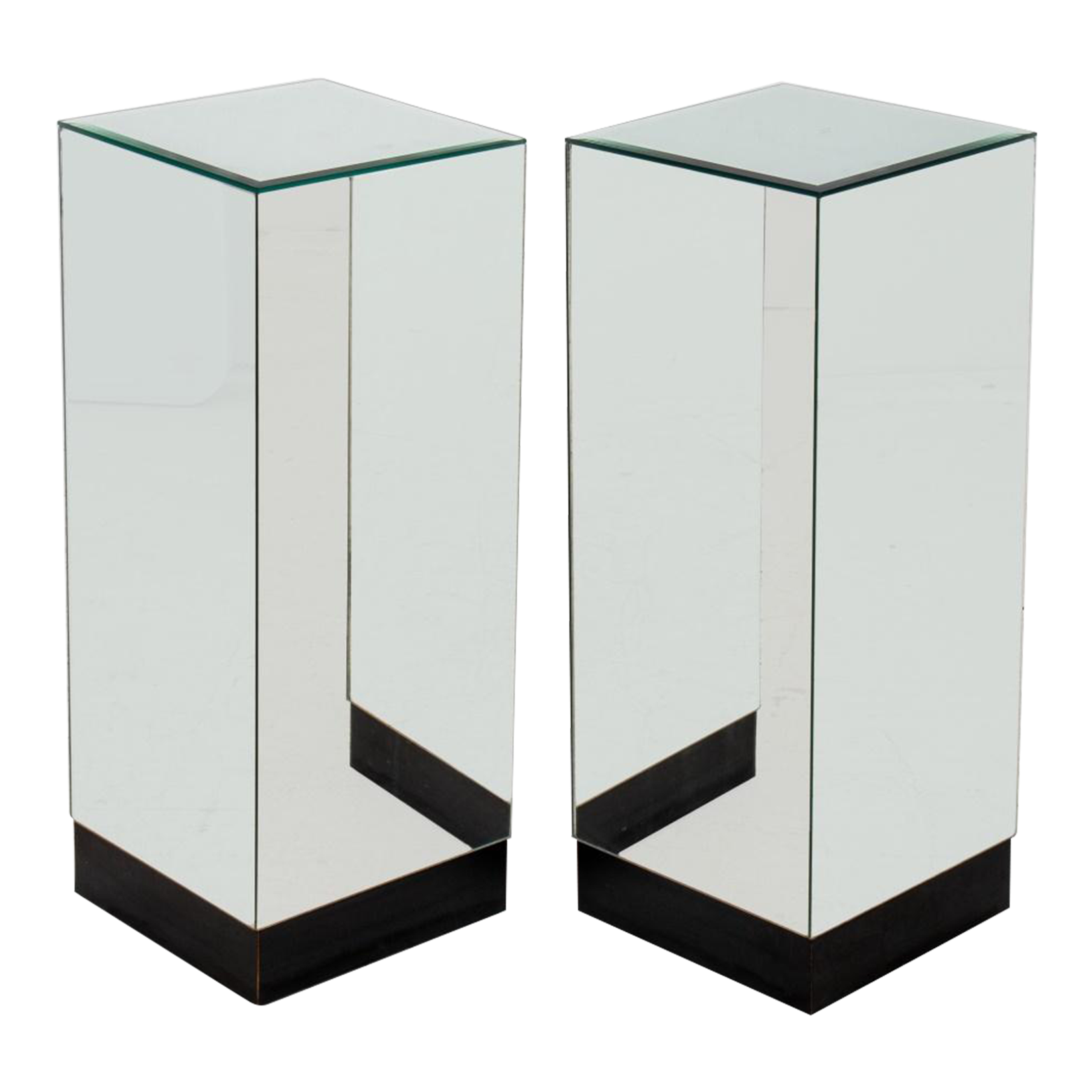 Hollywood Regency Mirrored Pedestal on Base Chairish