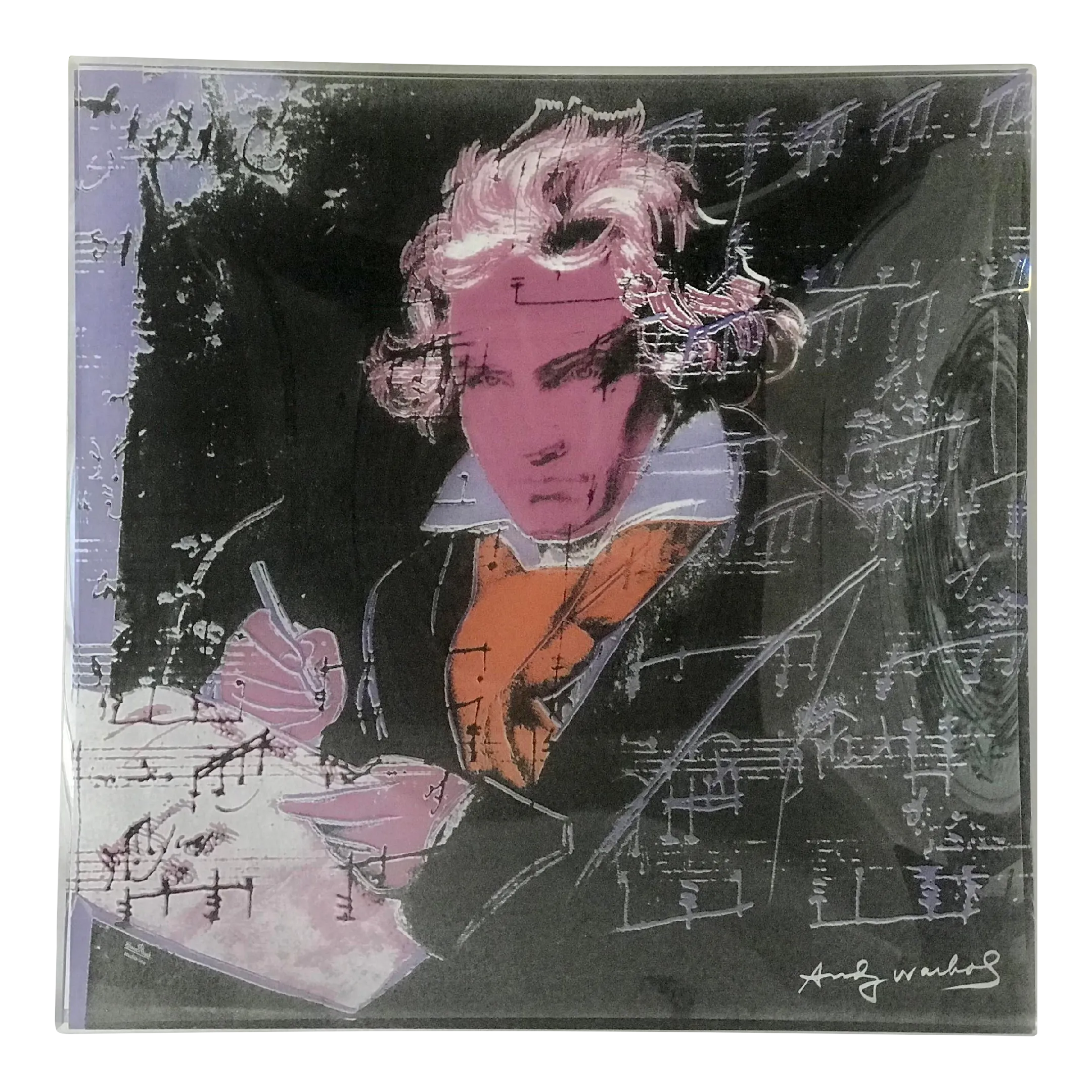 1990s Rosenthal Glass Catchall Dish With Andy Warhol Beethoven
