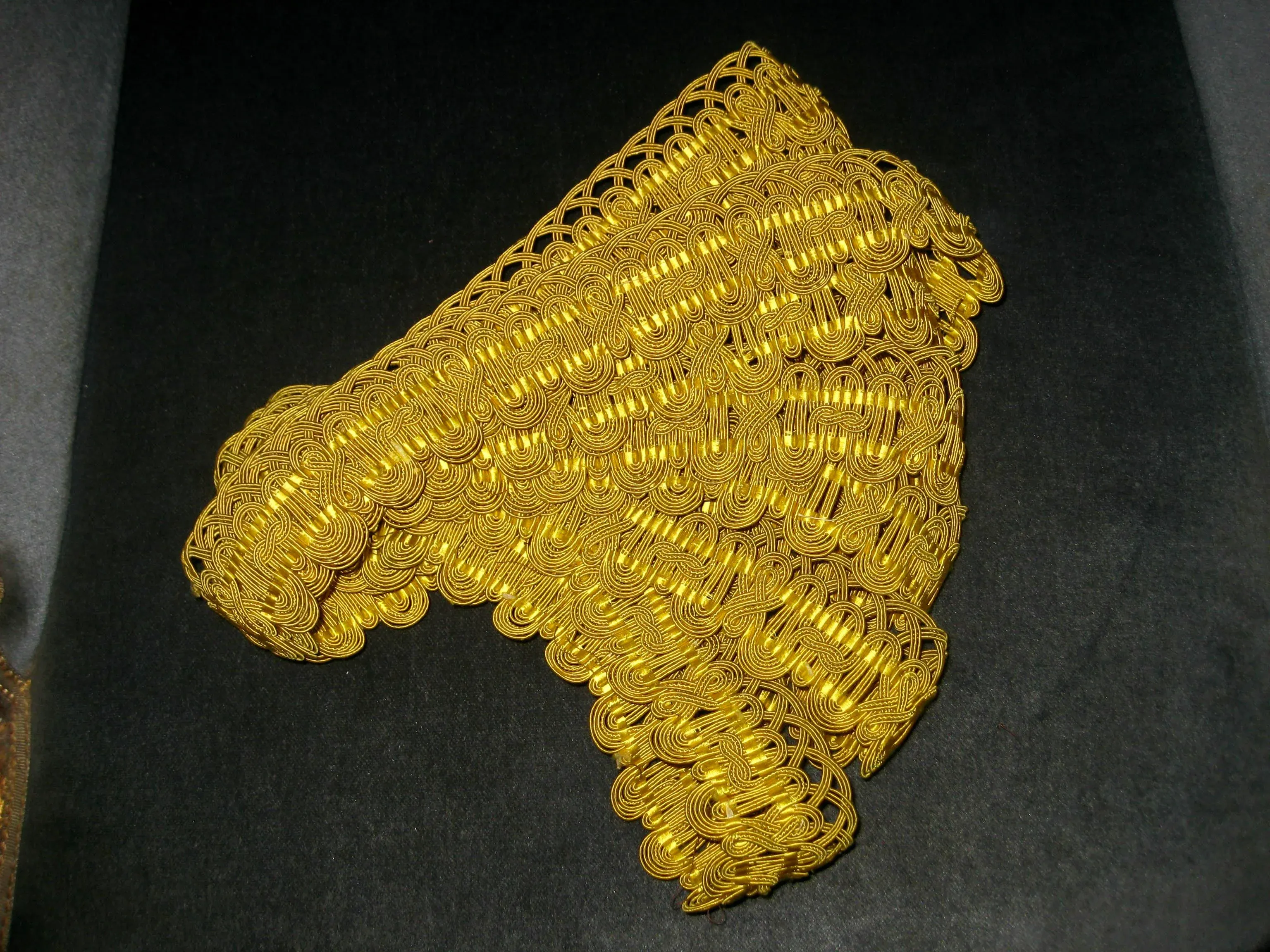 French Large Yellow Silk Trim Circa 1780 - 5 Yards