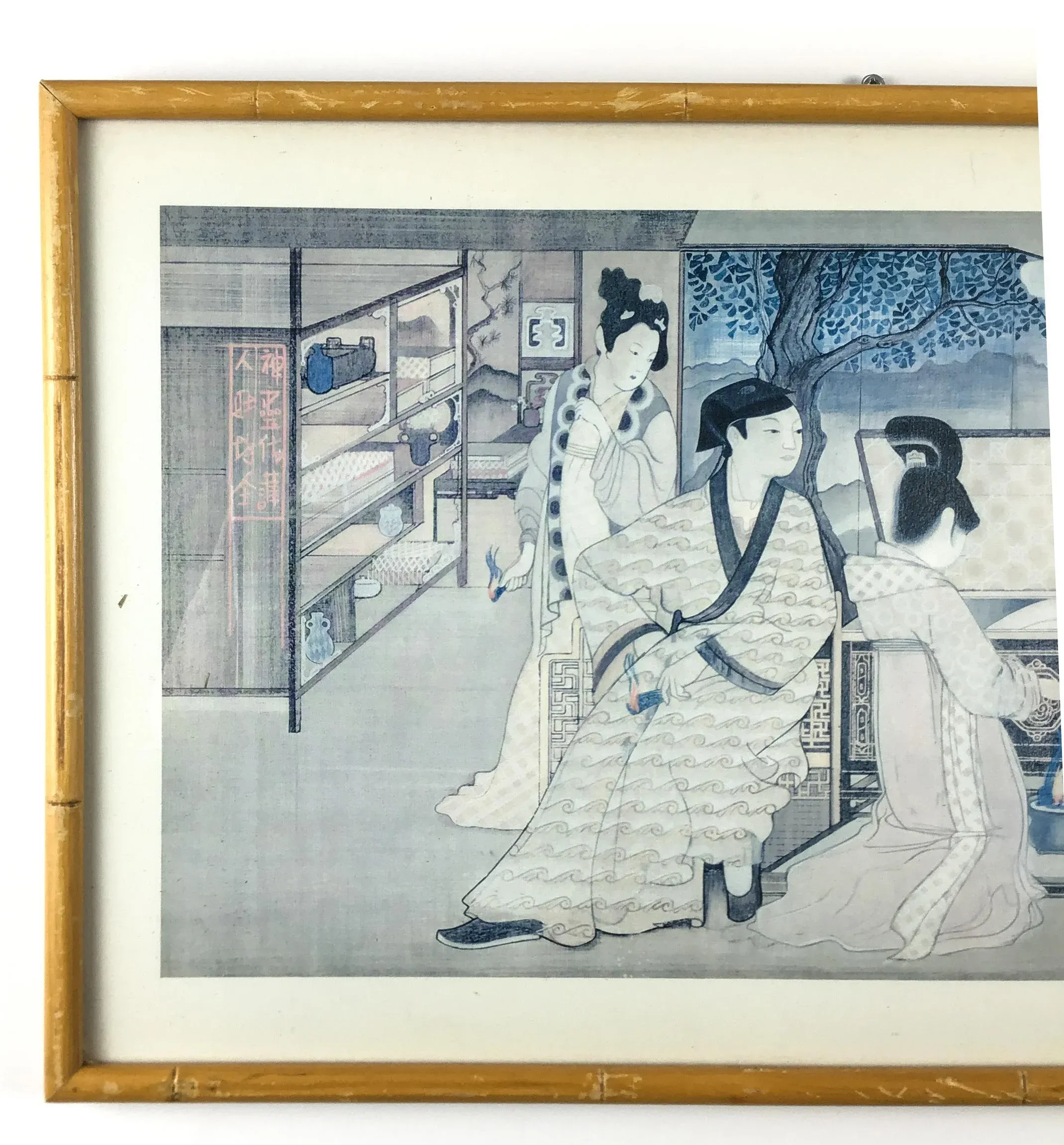 Japanese woodblock prints : artists,pub… Mid Century Framed Japanese Woodblock Print | Chairish