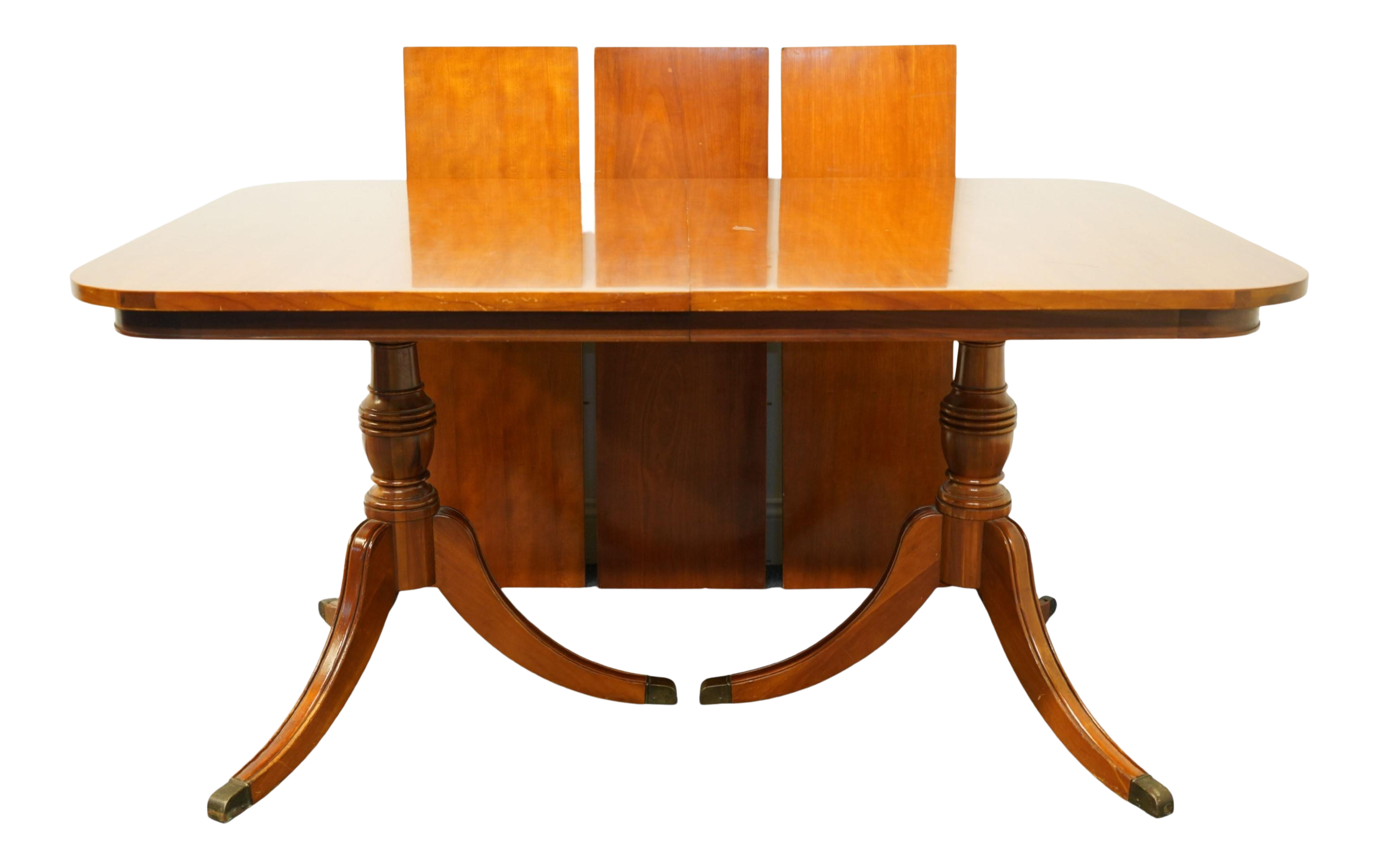 Vintage Antique Cherry Duncan Phyfe Style 94" Double Pedestal Dining